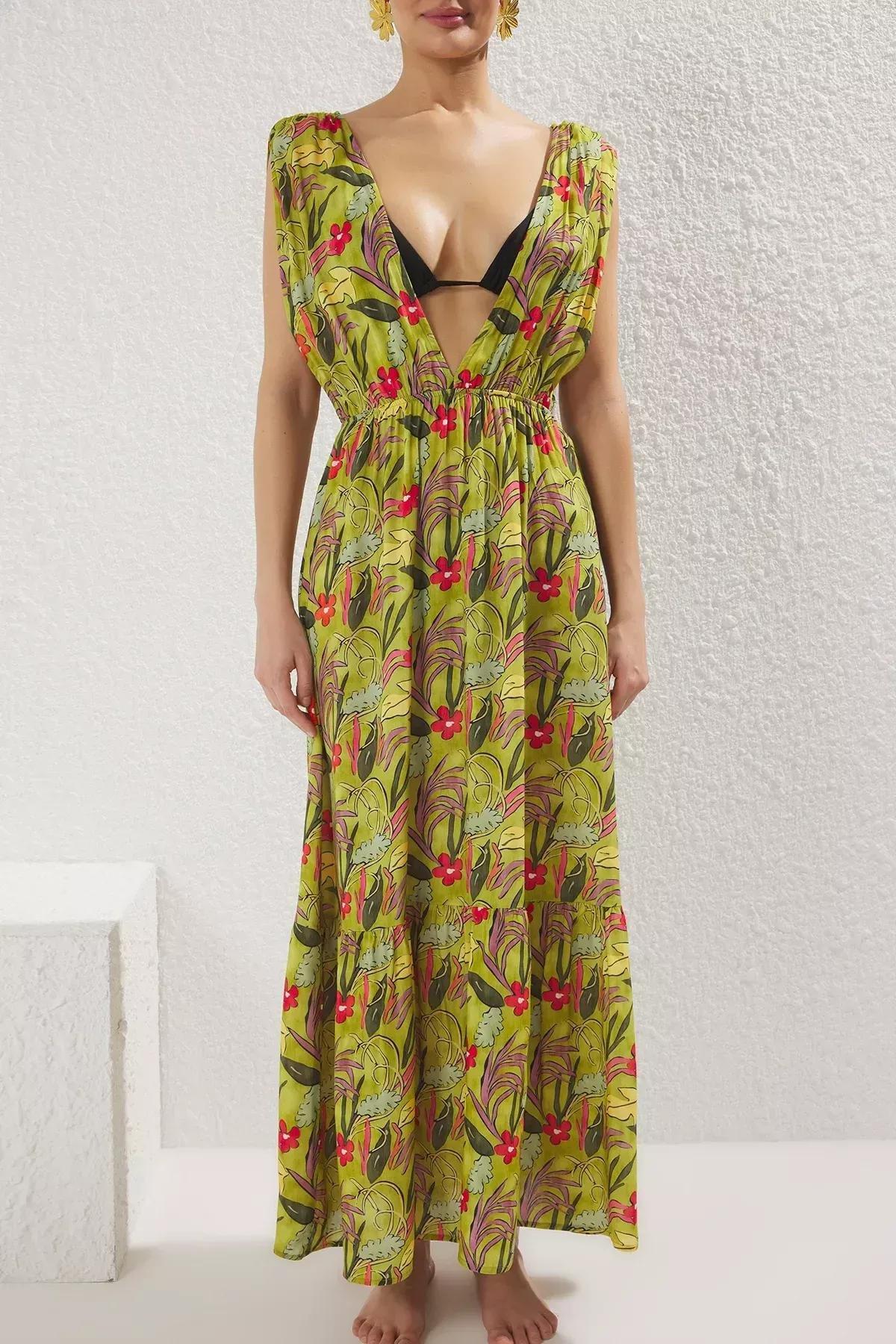 Multicolour Floral Maxi Dress, Very colorful, large image number 5
