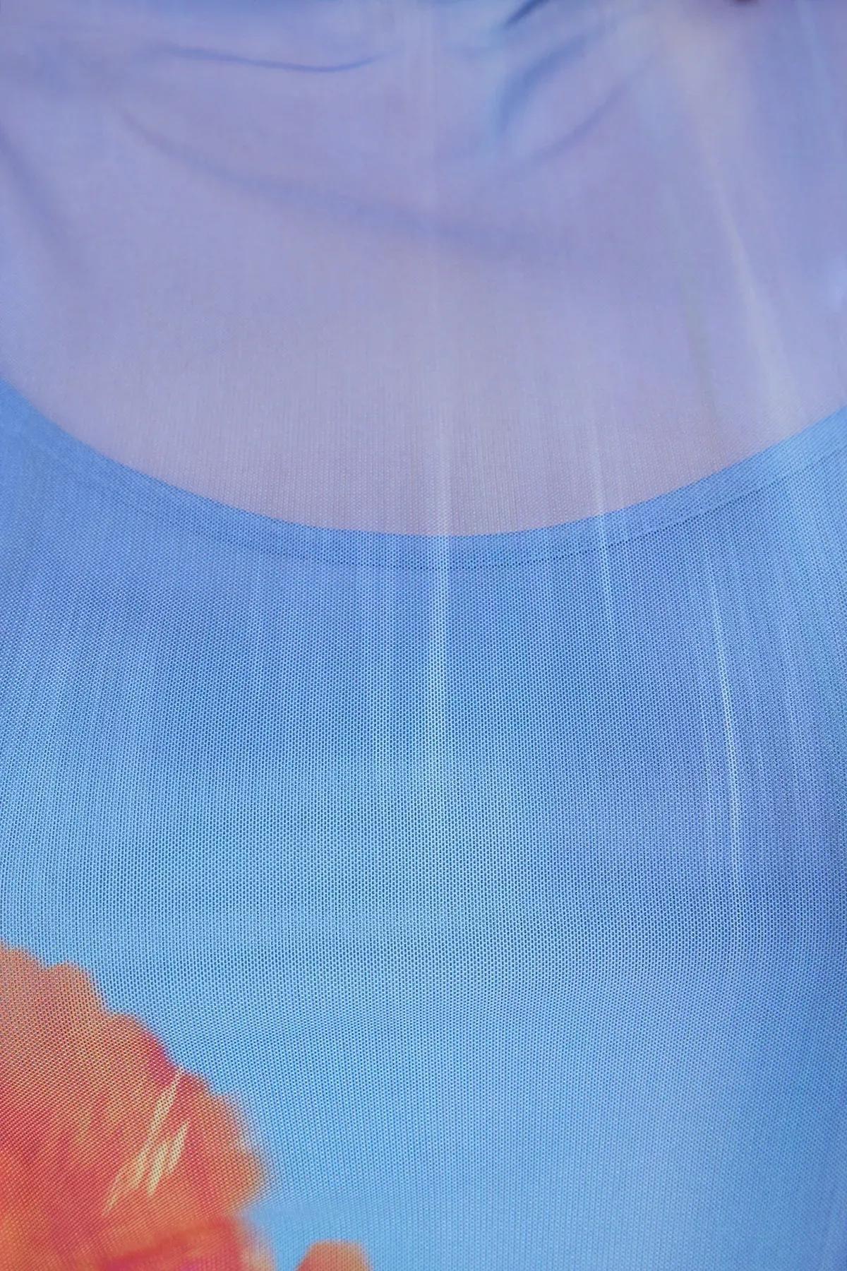 Blue Floral Tulle Dress, Very colorful, large image number 2