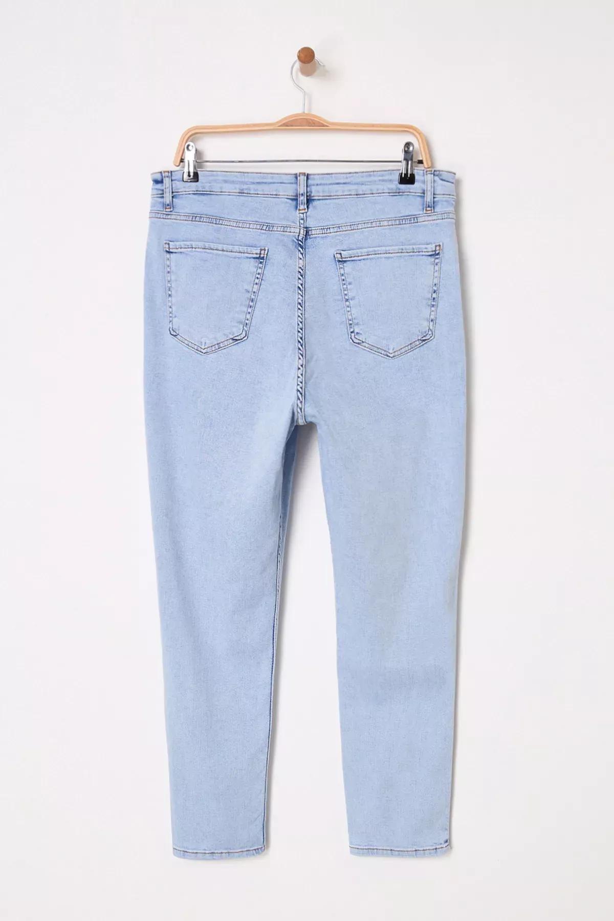 Blue High Waist Stretched Skinny Jeans, LIGHT BLUE, large image number 5