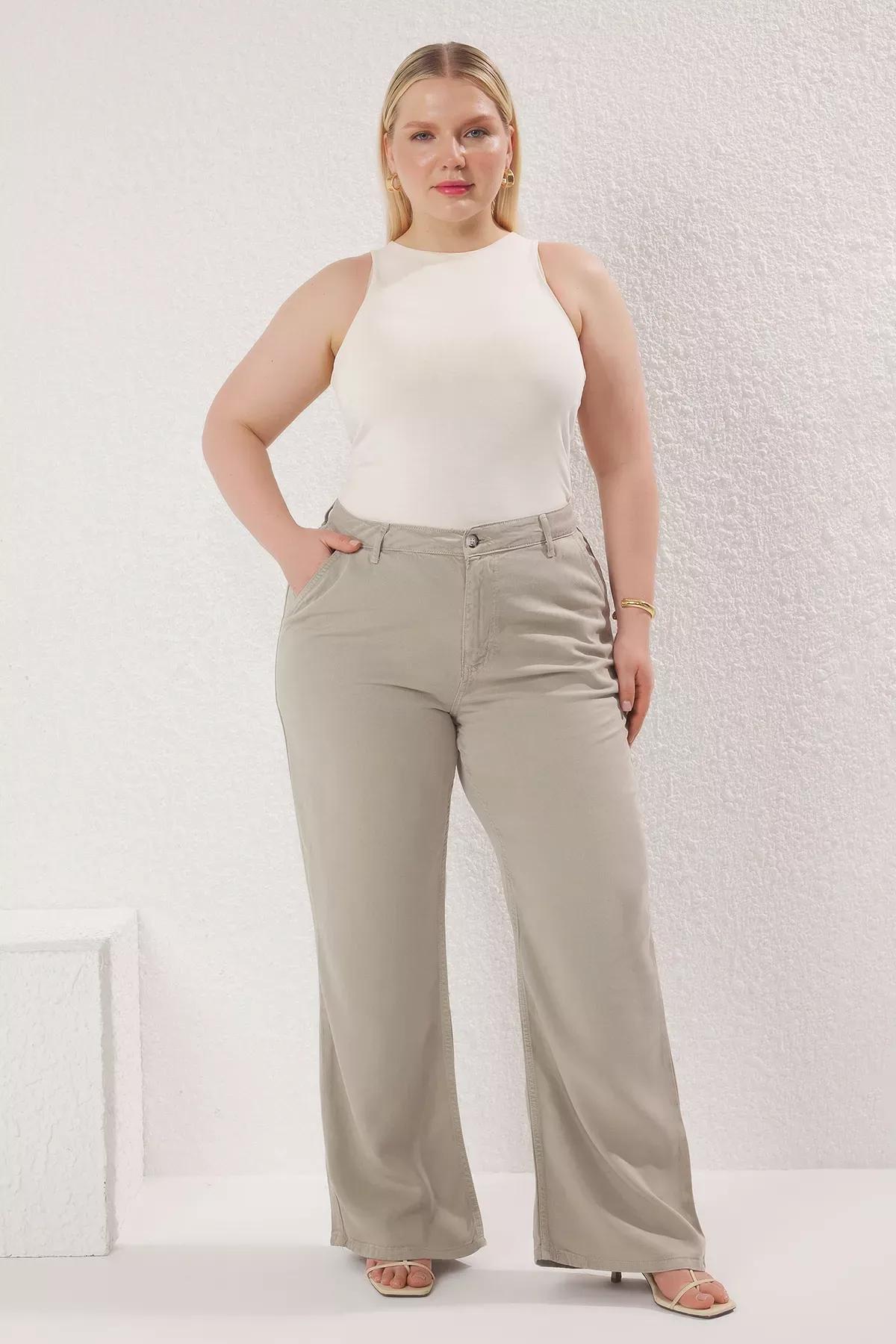Green Sustainable Wide Leg Jeans, , large image number 0