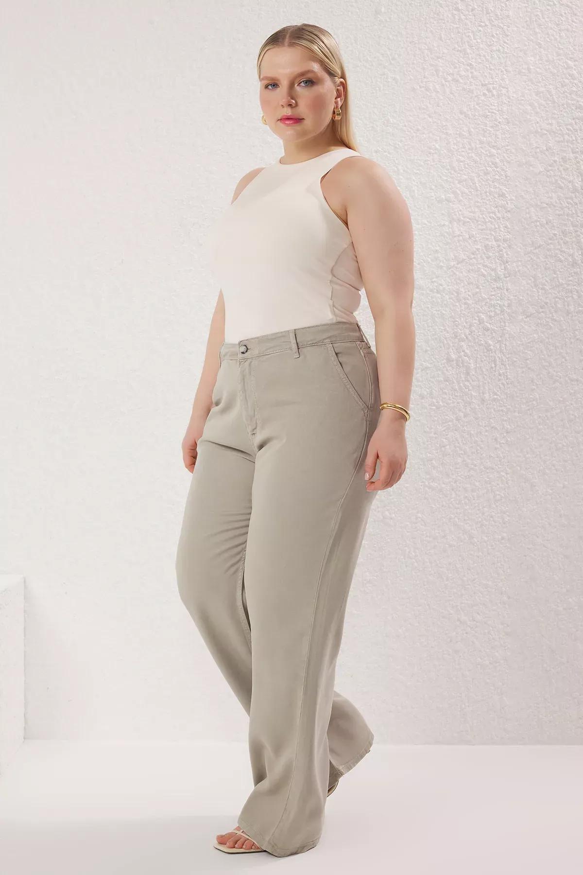 Green Sustainable Wide Leg Jeans, , large image number 1