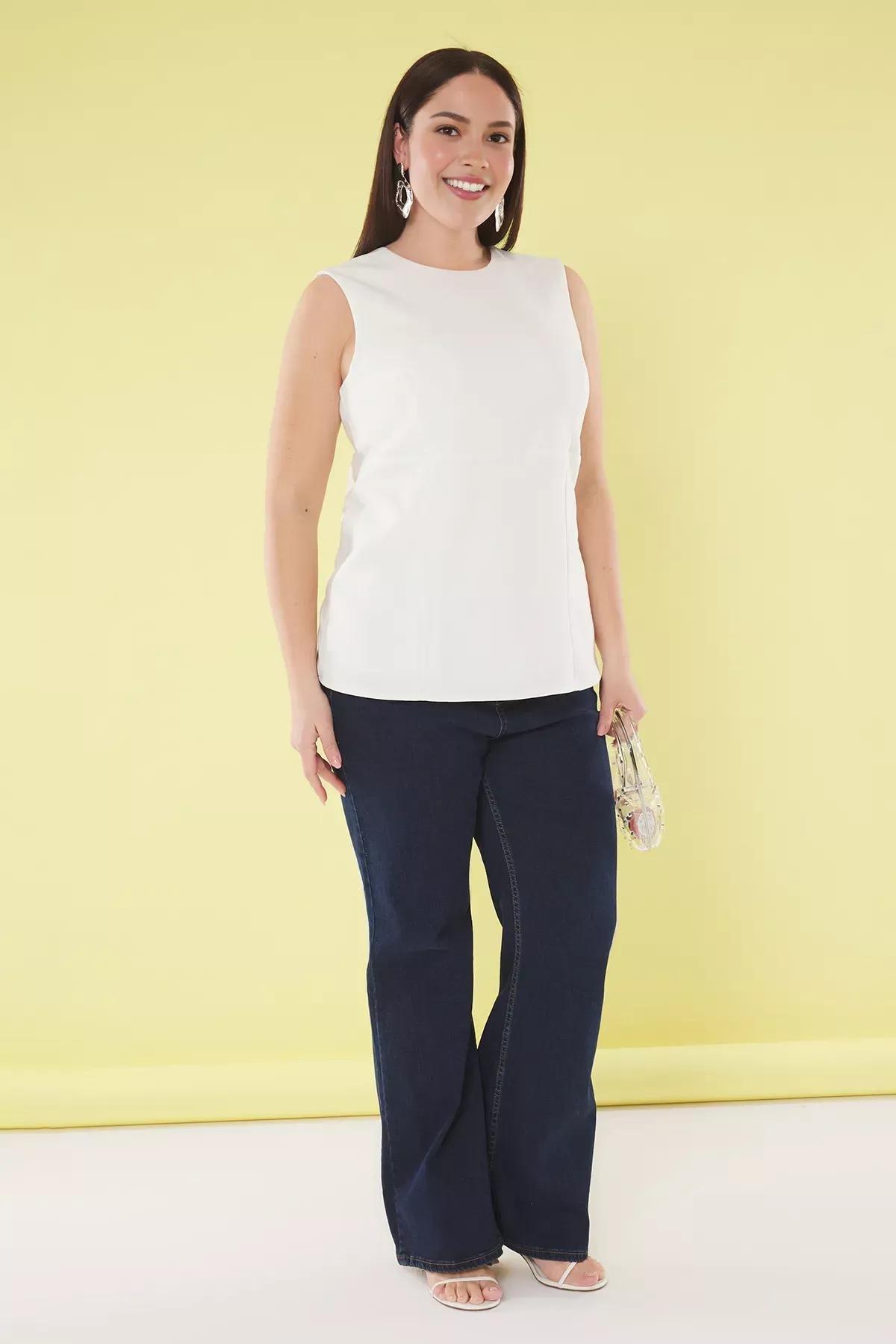 White Backless Bow Blouse, White, large image number 1