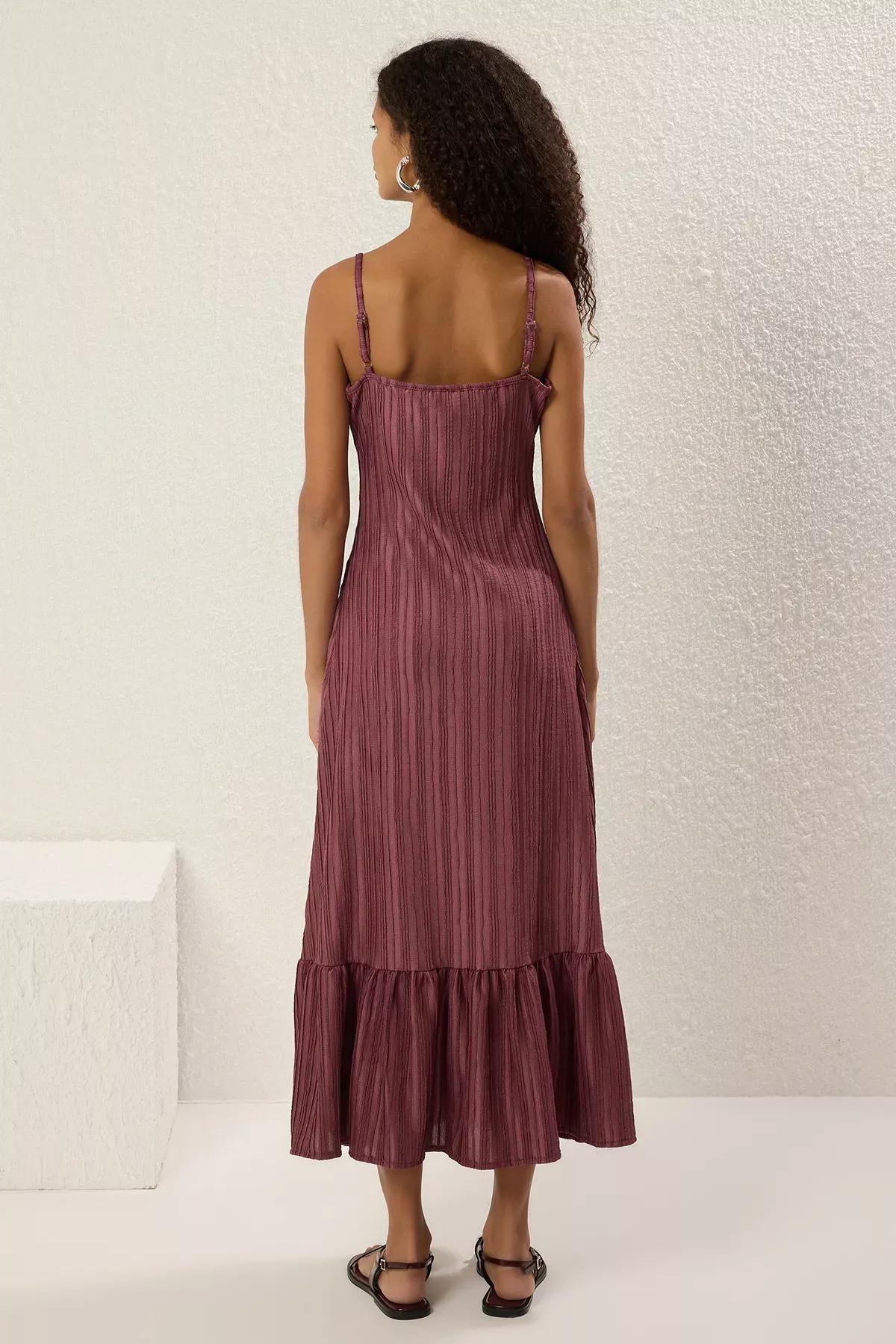 Purple  Flounce Maxi Dress, Plum, large image number 3