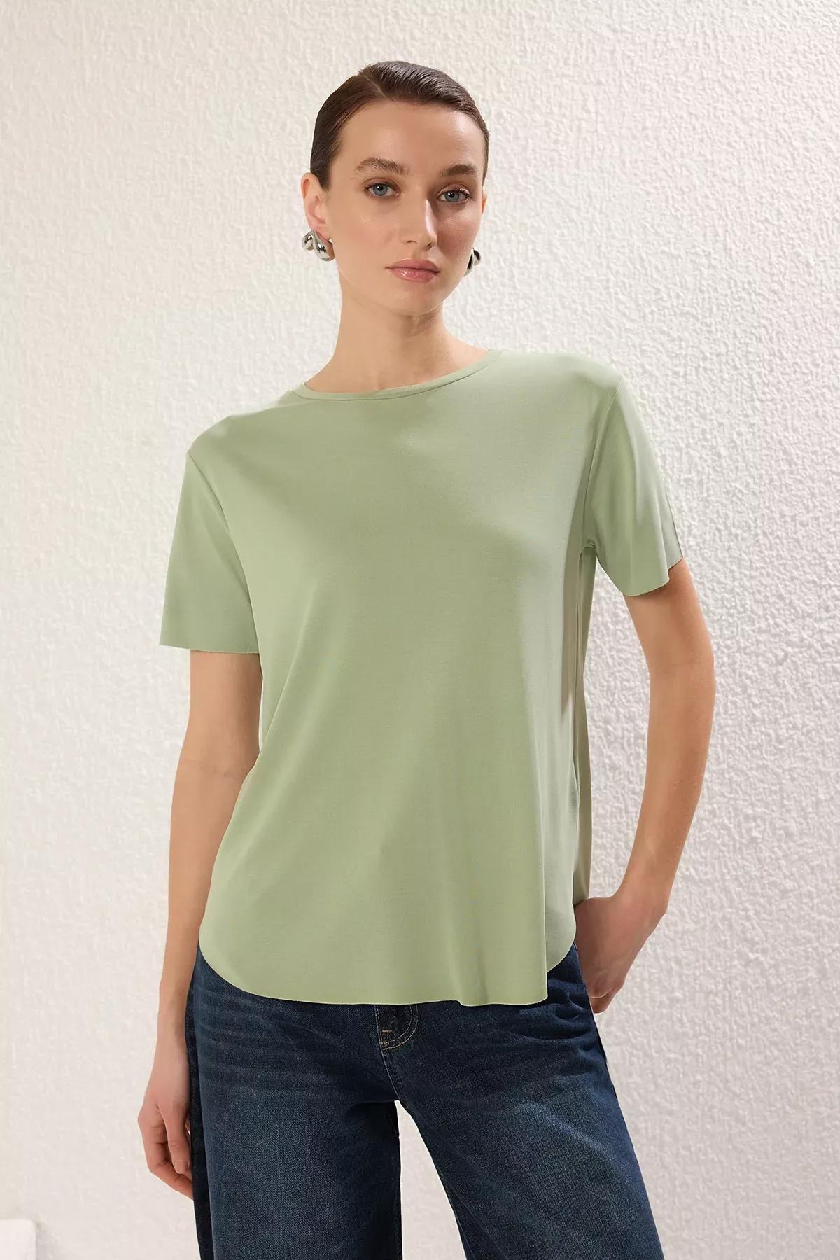 Green Modal Fabric Oversize T-Shirt, , large image number 0