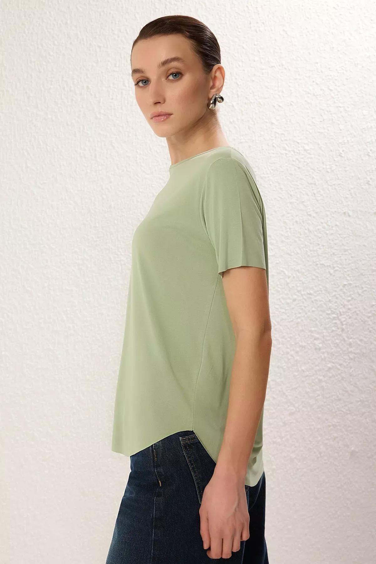 Green Modal Fabric Oversize T-Shirt, , large image number 1