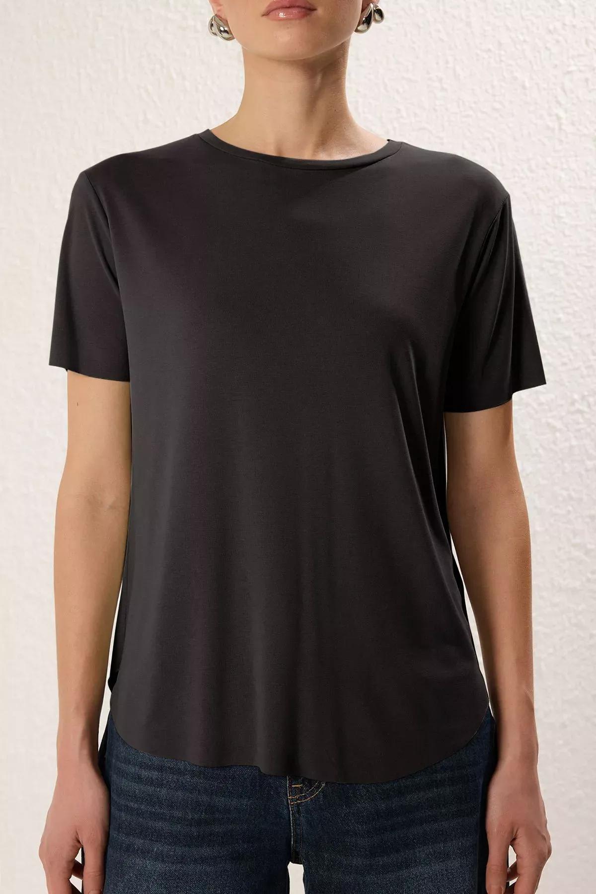 Grey Modal Fabric Oversize T-Shirt, , large image number 2