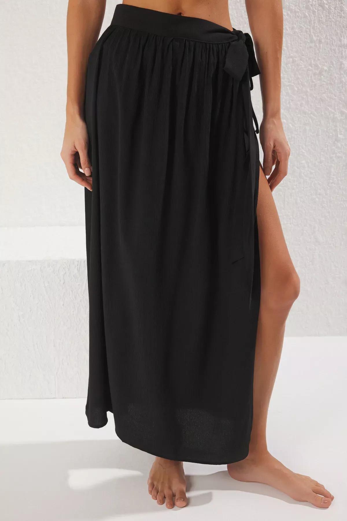 Black Tied Wraparound Dress, , large image number 2