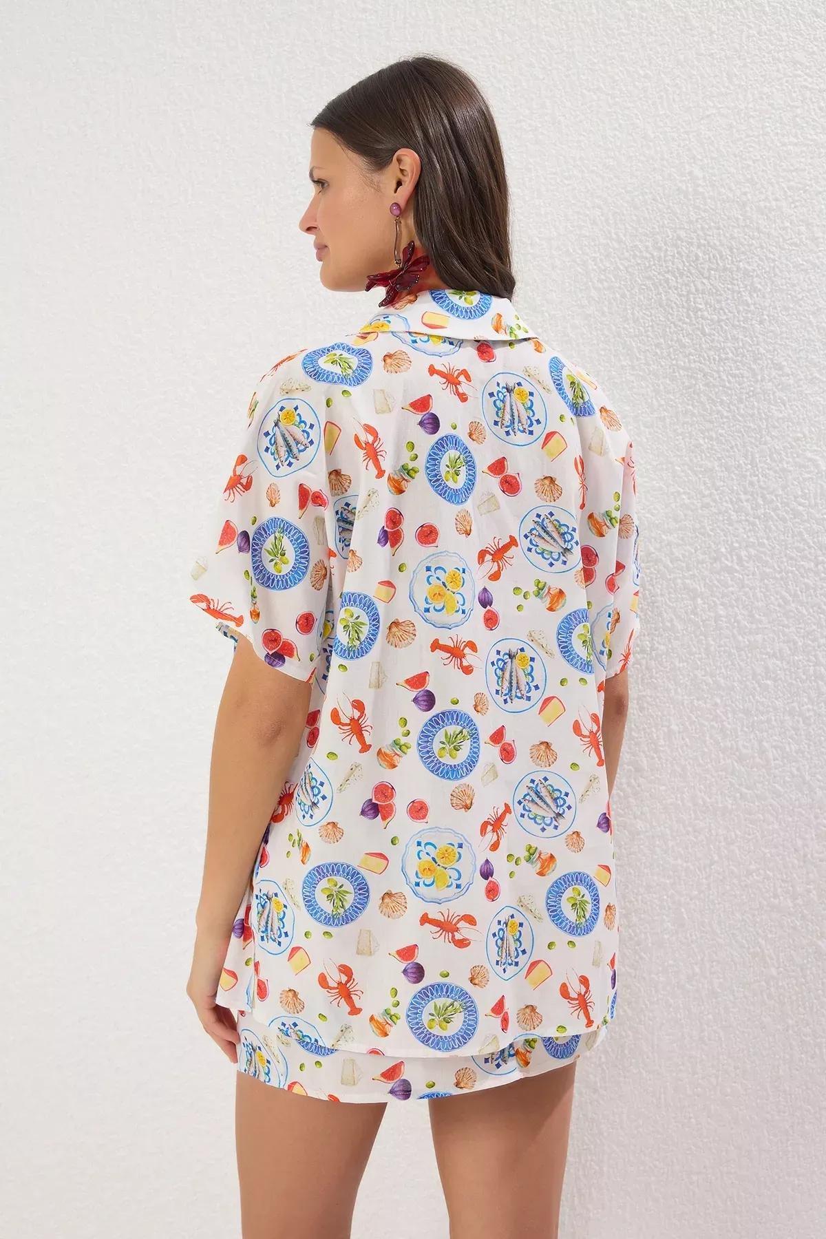 White Patterned Weaving Co-Ord Set, Very colorful, large image number 5