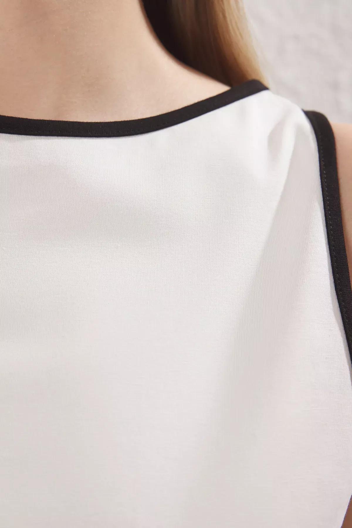 Beige Regular Pattern Undershirt, Ecru, large image number 2