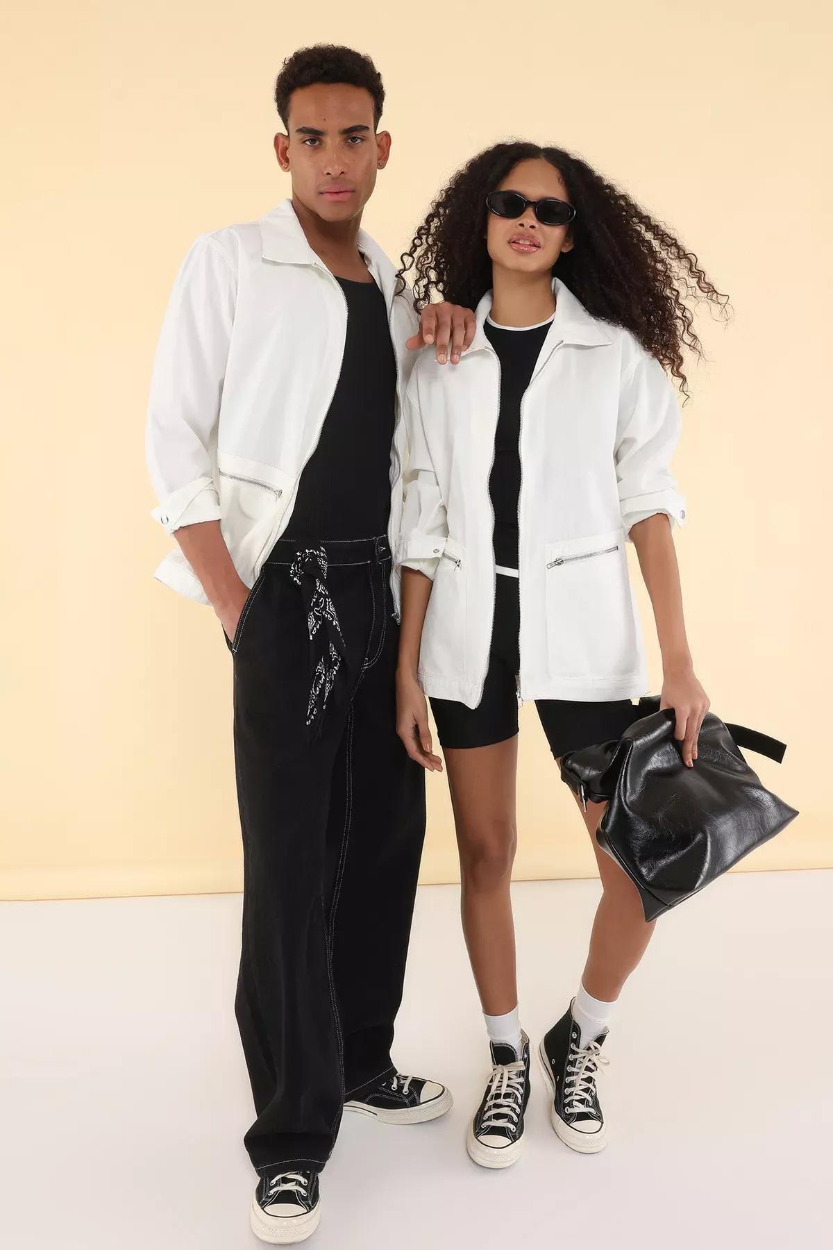 Beige Regular Jacket, Ecru, medium