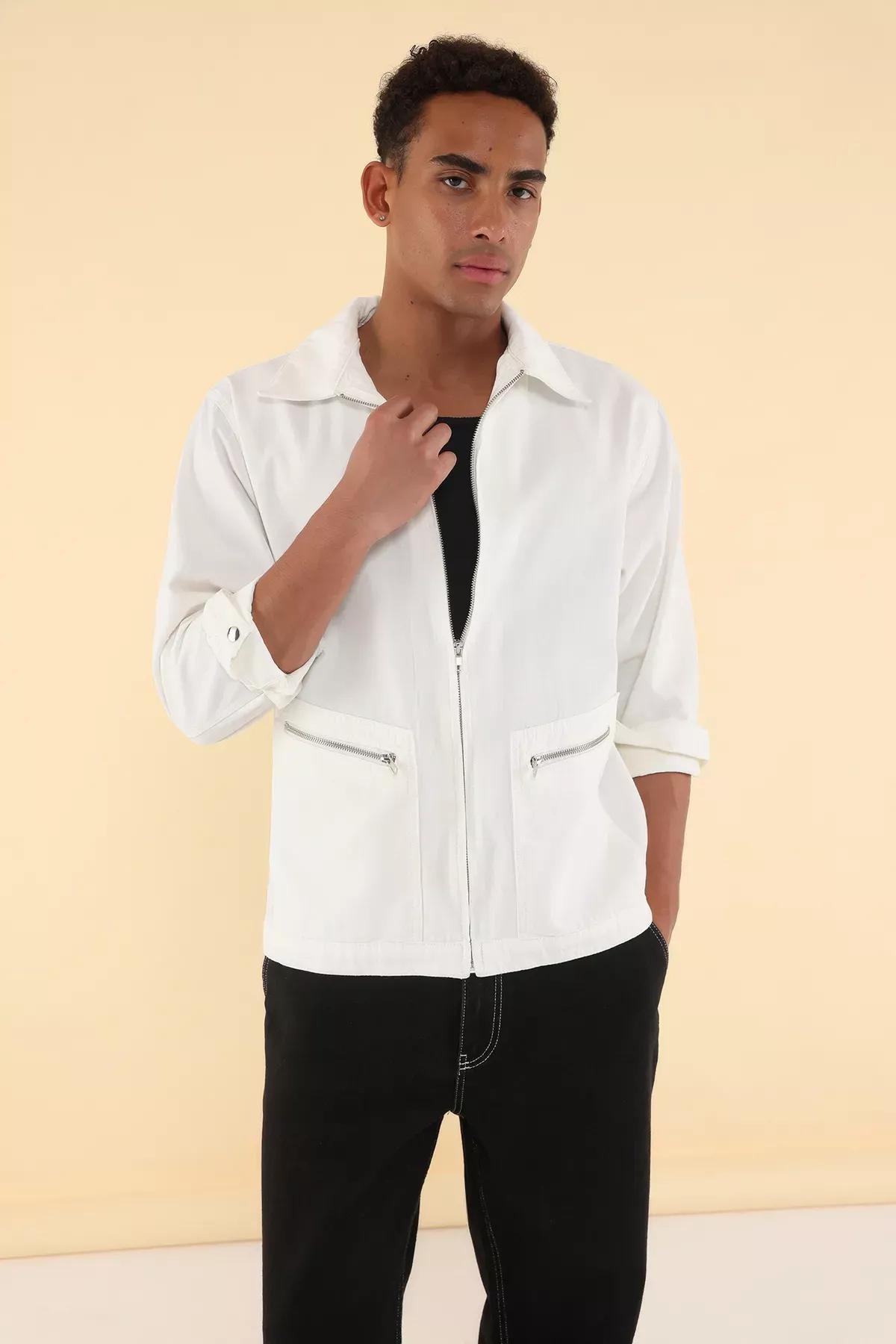 Beige Regular Jacket, Ecru, medium