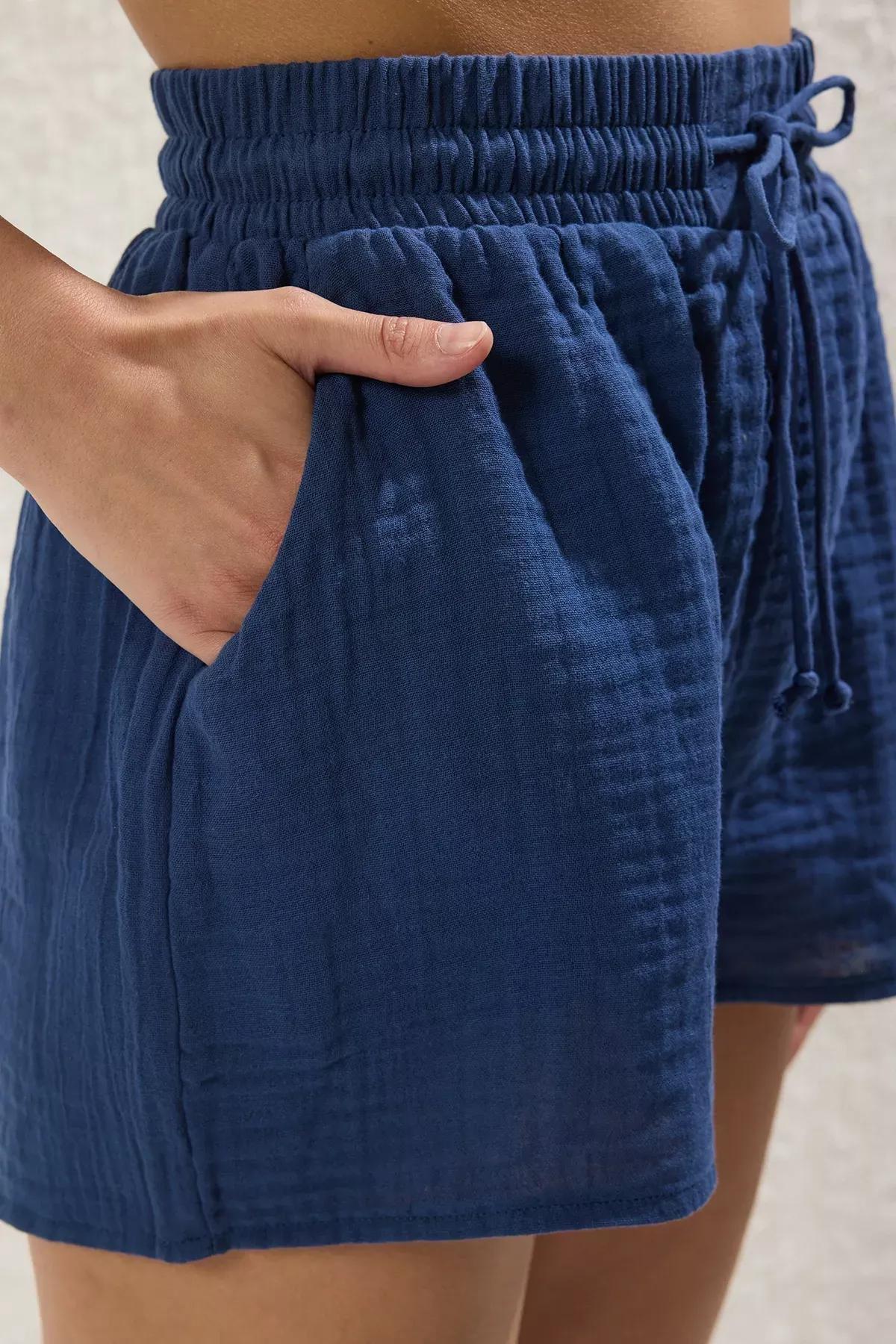 Blue  Muslin Shorts, Navy blue, large image number 2