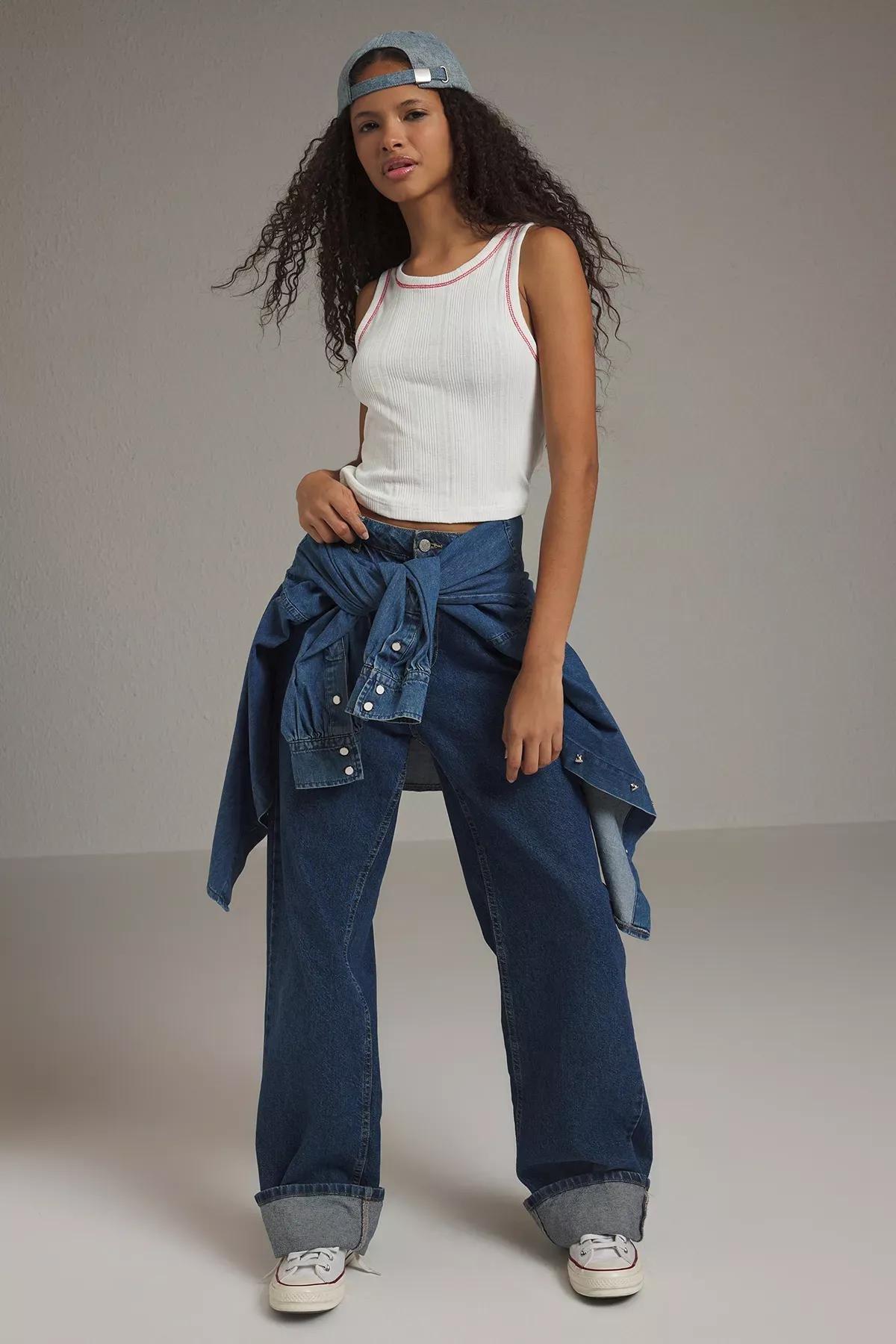 Beige Pointel Textured Crop Tank Top, Ecru, medium