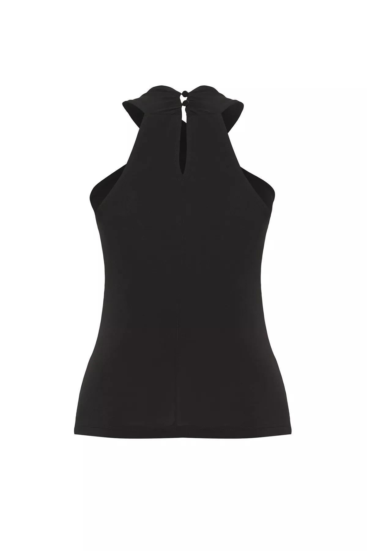 Black Halter Body-Smoothing Blouse, , large image number 1