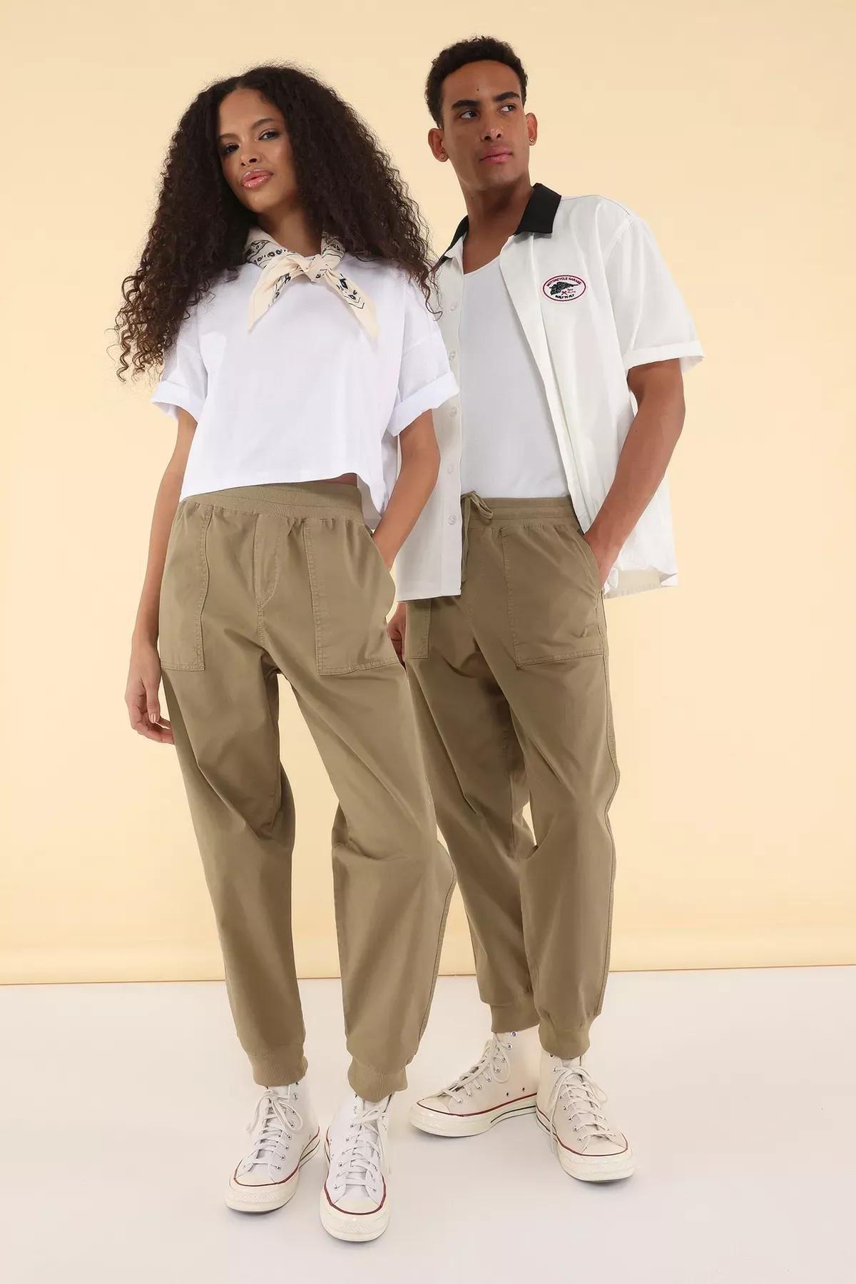 Green Unisex Trousers, Mink, large image number 0