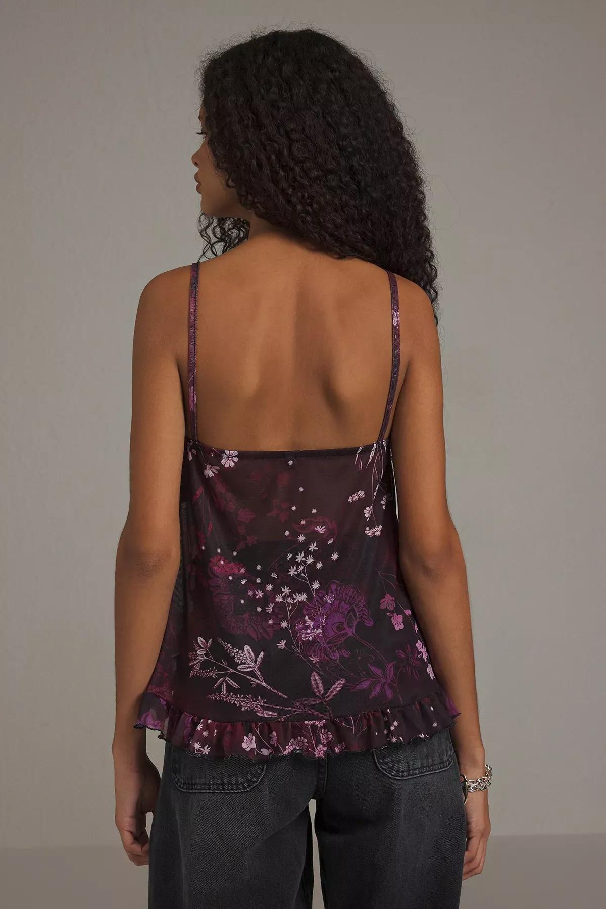 Burgundy Floral Ruffle Blouse, Burgundy, large image number 3