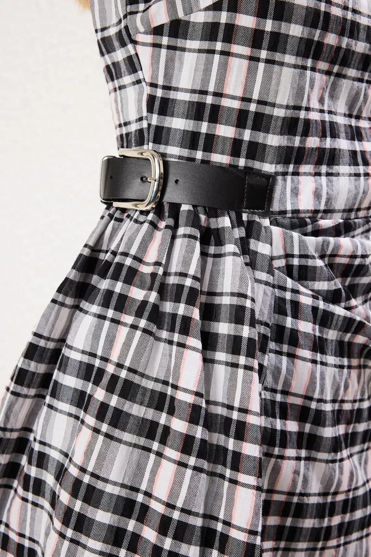 Plaid A-Line Mini Dress, , large image number 2