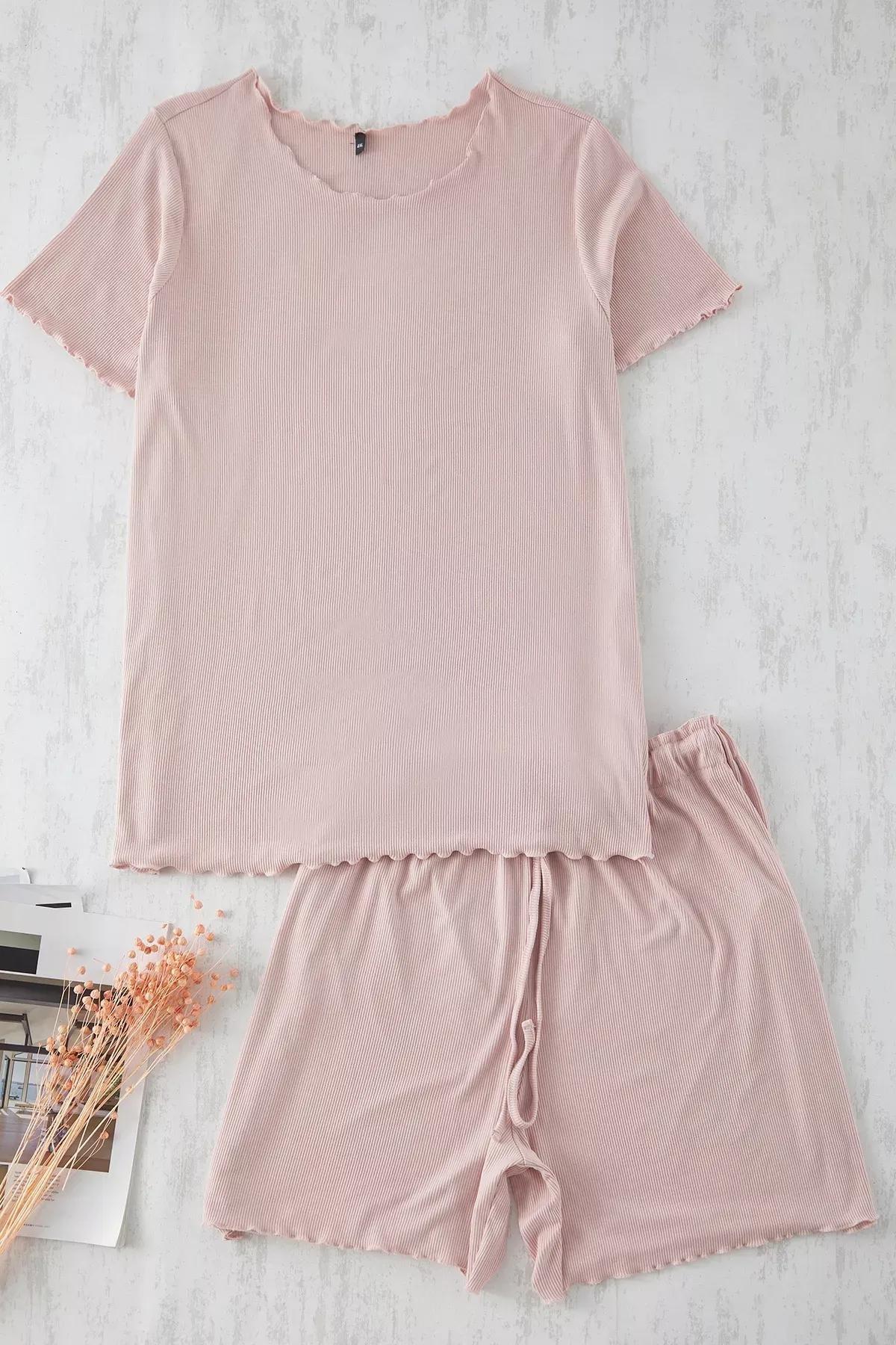 Pink Baby Overlock Pajama Set, POWDER, large image number 0