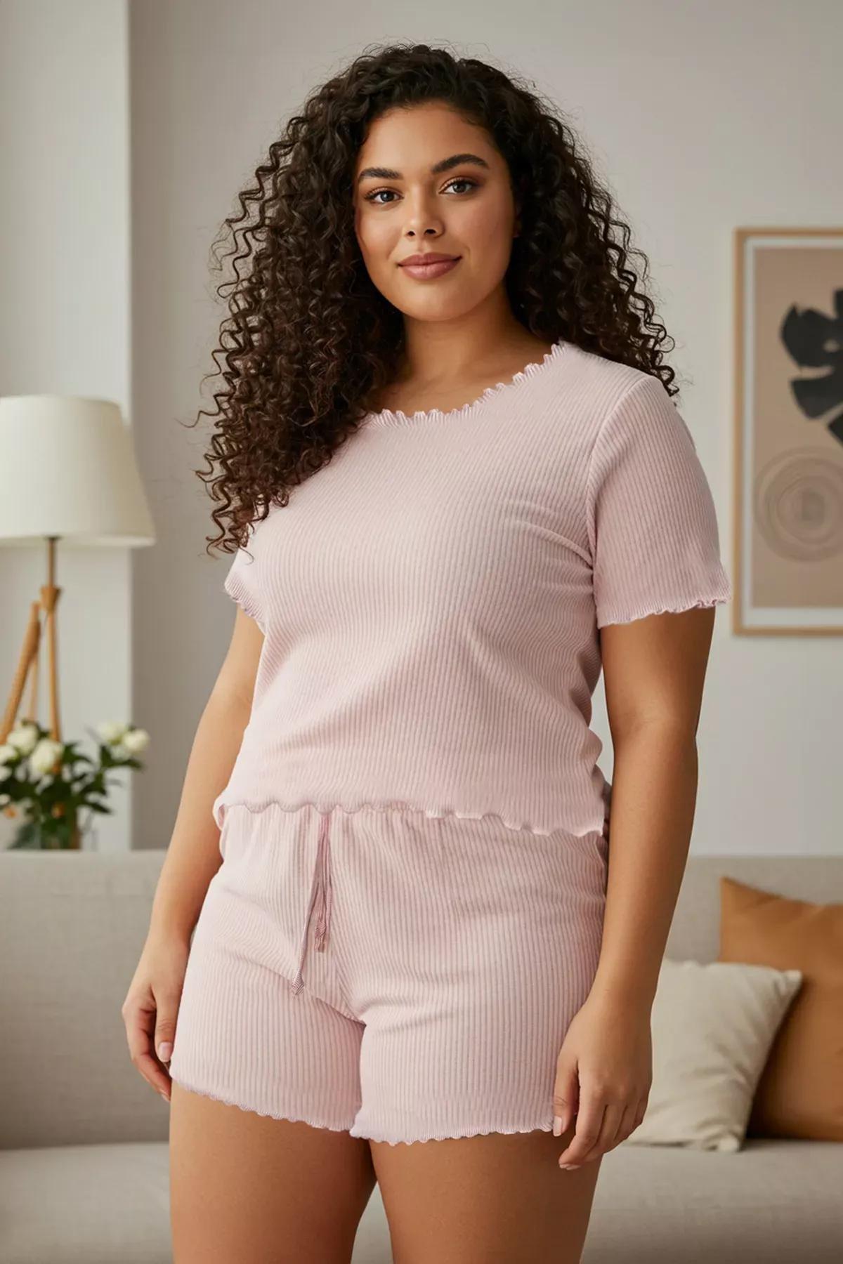 Pink Baby Overlock Pajama Set, POWDER, large image number 1