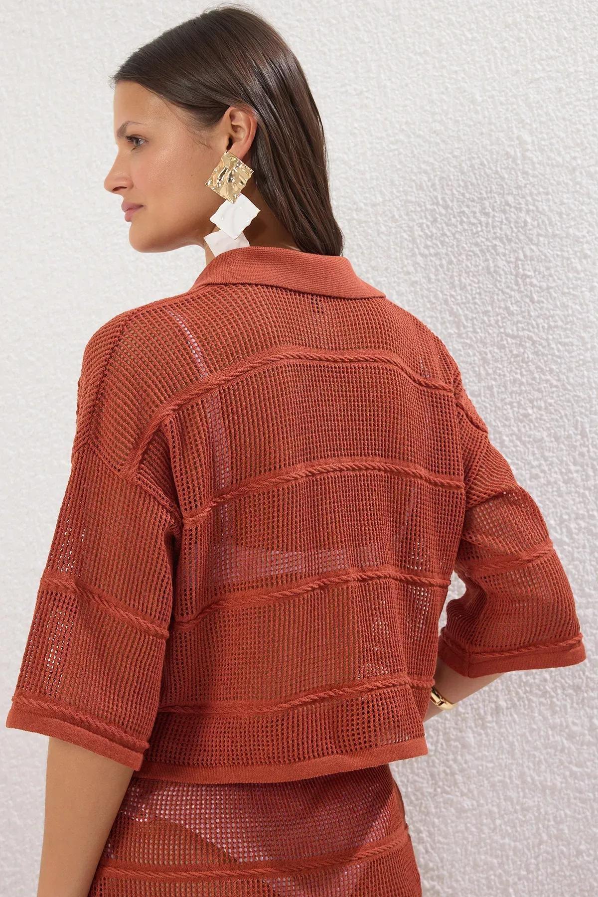 Red Knit Beach Shirt, , large image number 3