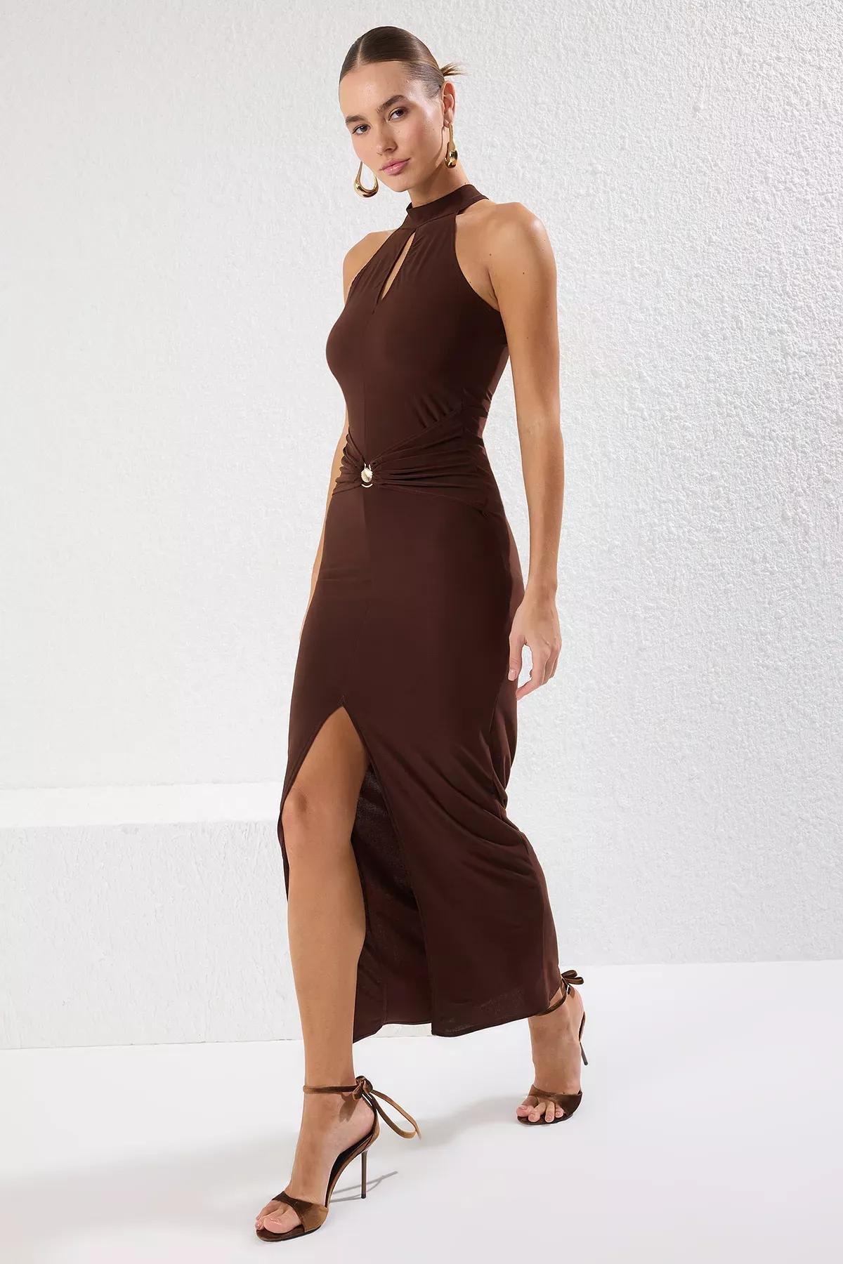 Brown Accessory Occasionwear Dress, Brown, medium