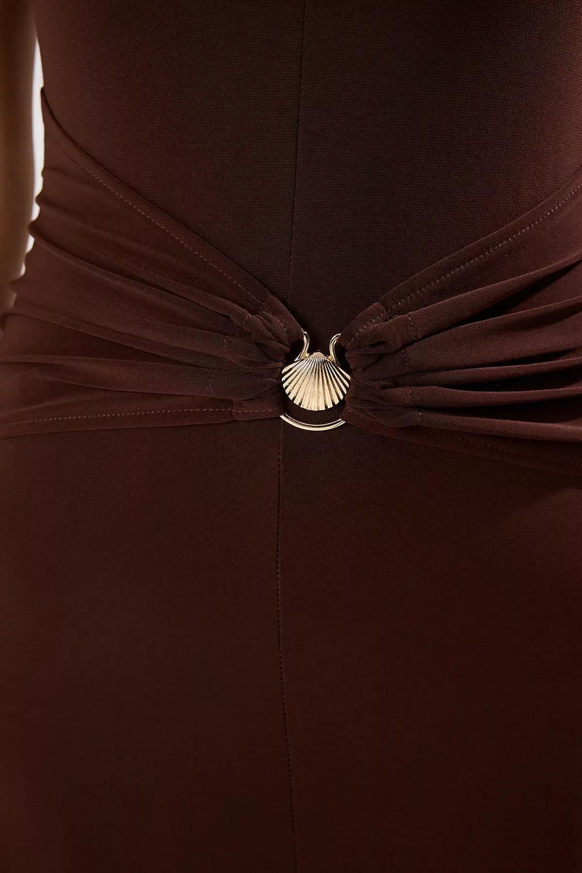 Brown Accessory Occasionwear Dress, Brown, medium