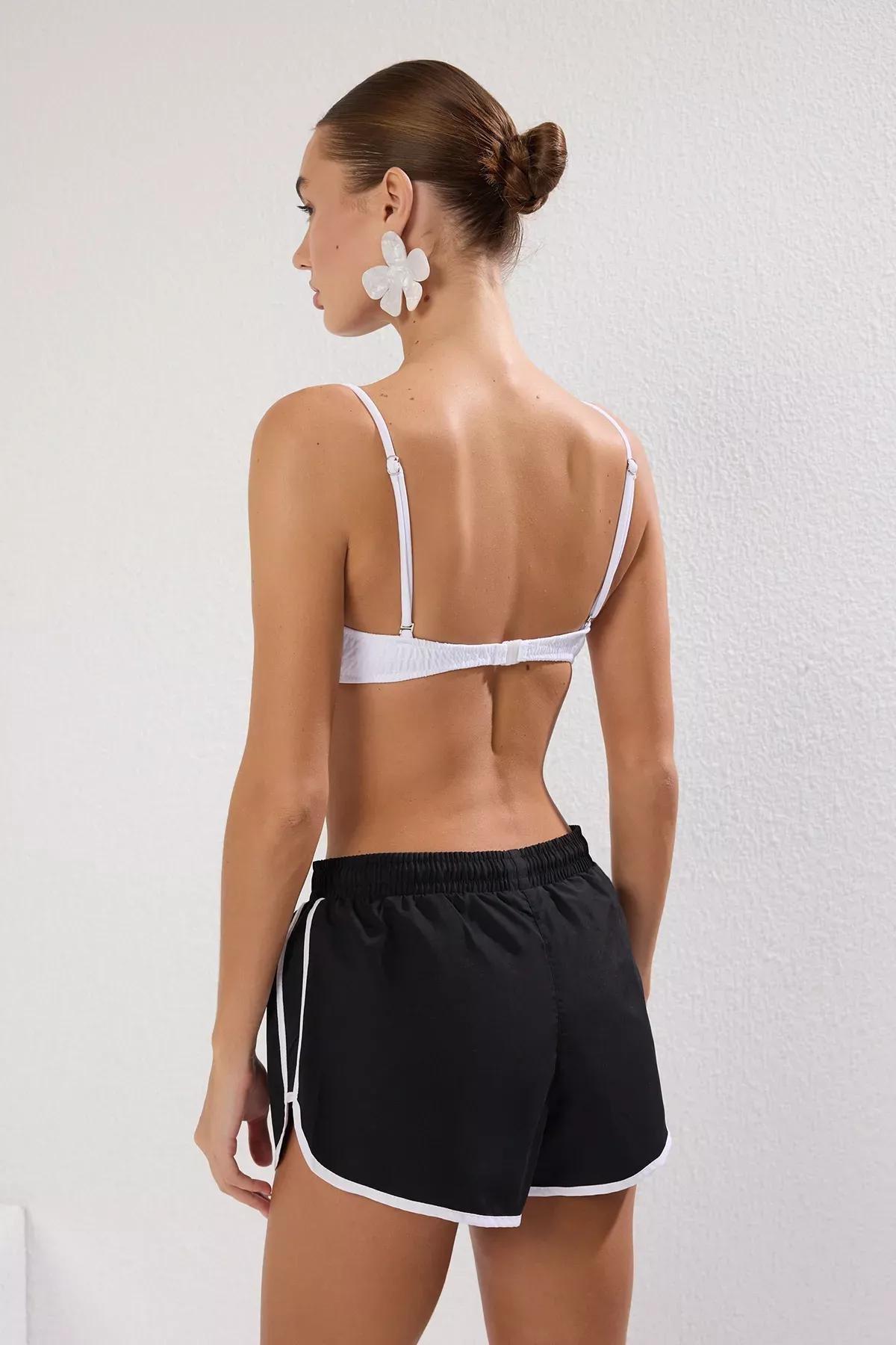 Black Woven Swim Shorts, , large image number 3