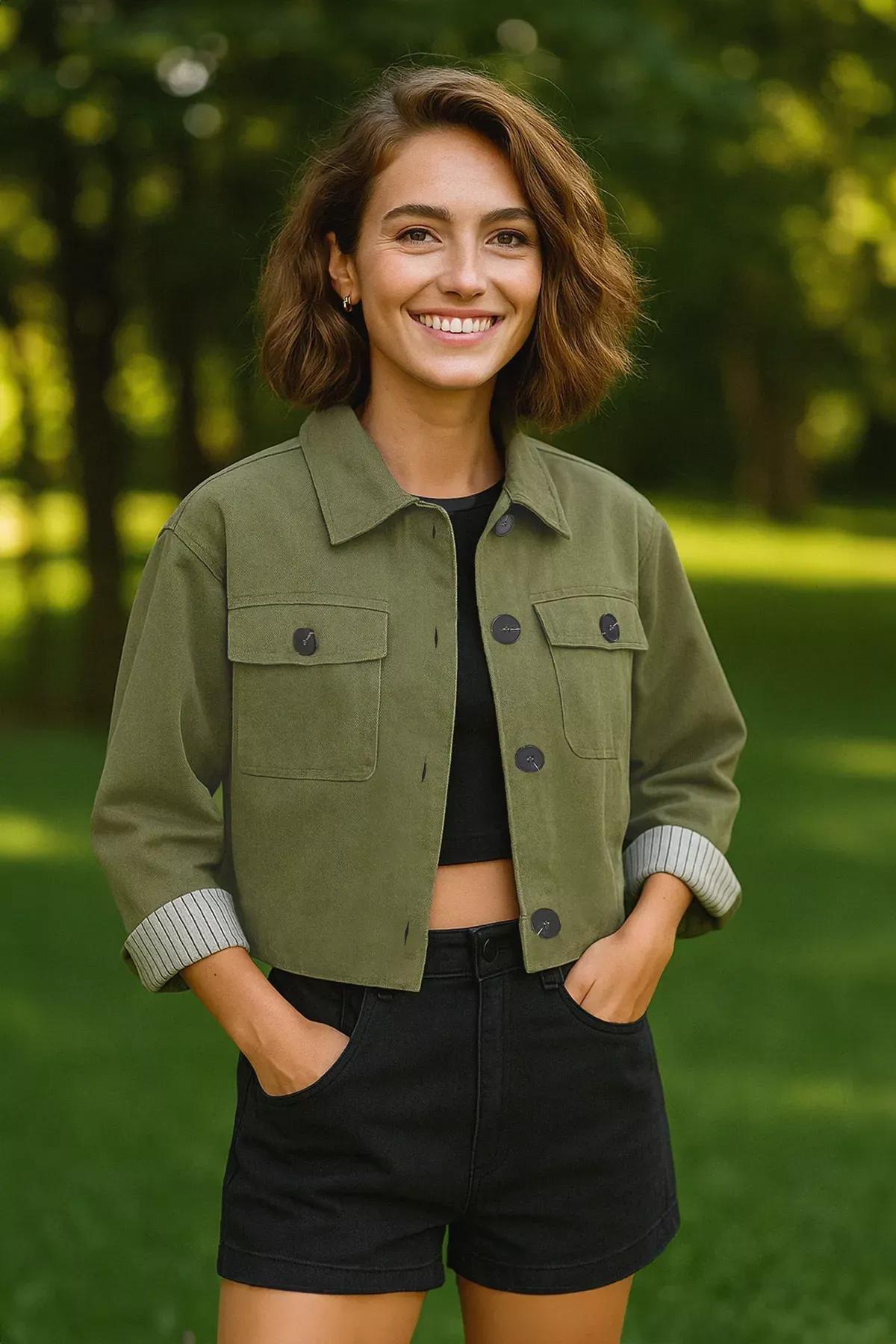 Khaki Plain Casual Blazer, Light Khaki, large image number 1