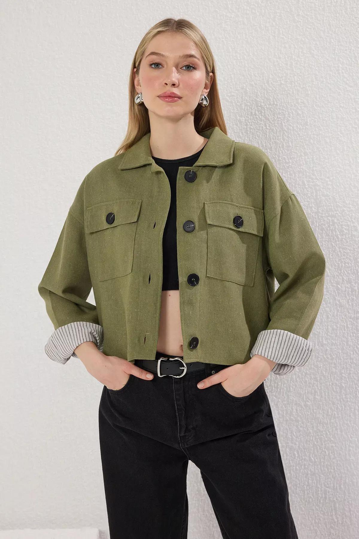 Khaki Plain Casual Blazer, Light Khaki, large image number 2