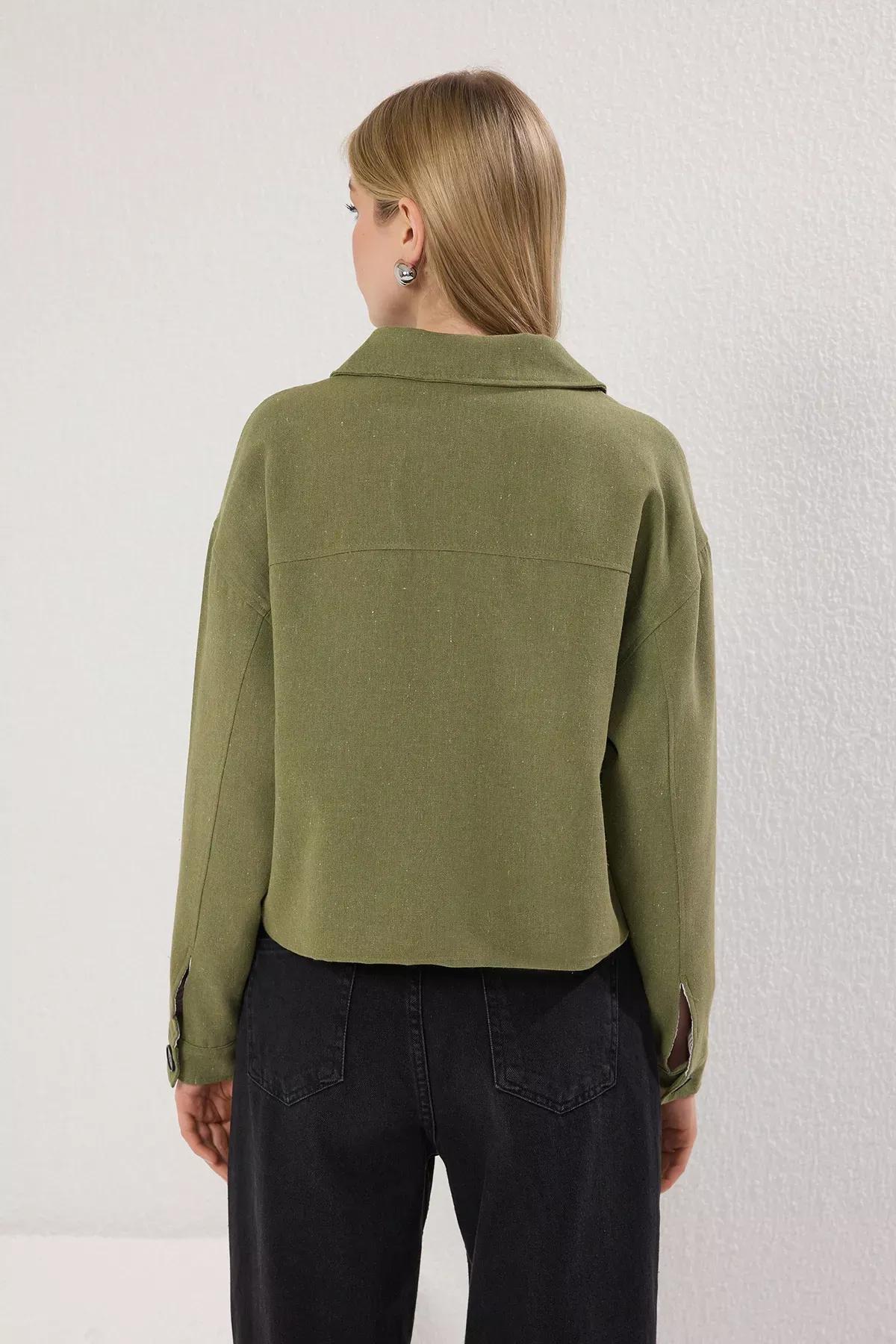 Khaki Plain Casual Blazer, Light Khaki, large image number 4