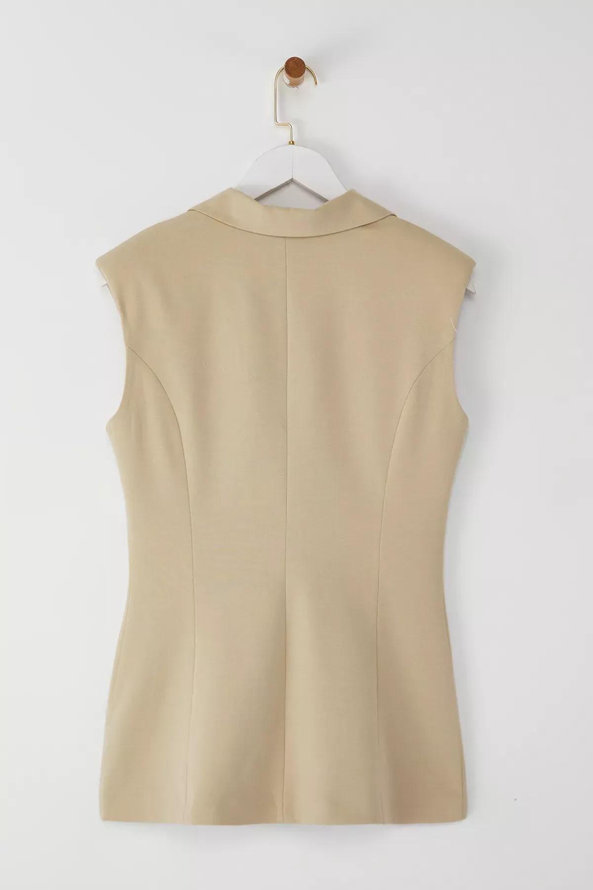 Light Beige Blazer Single Breasted, , large image number 2