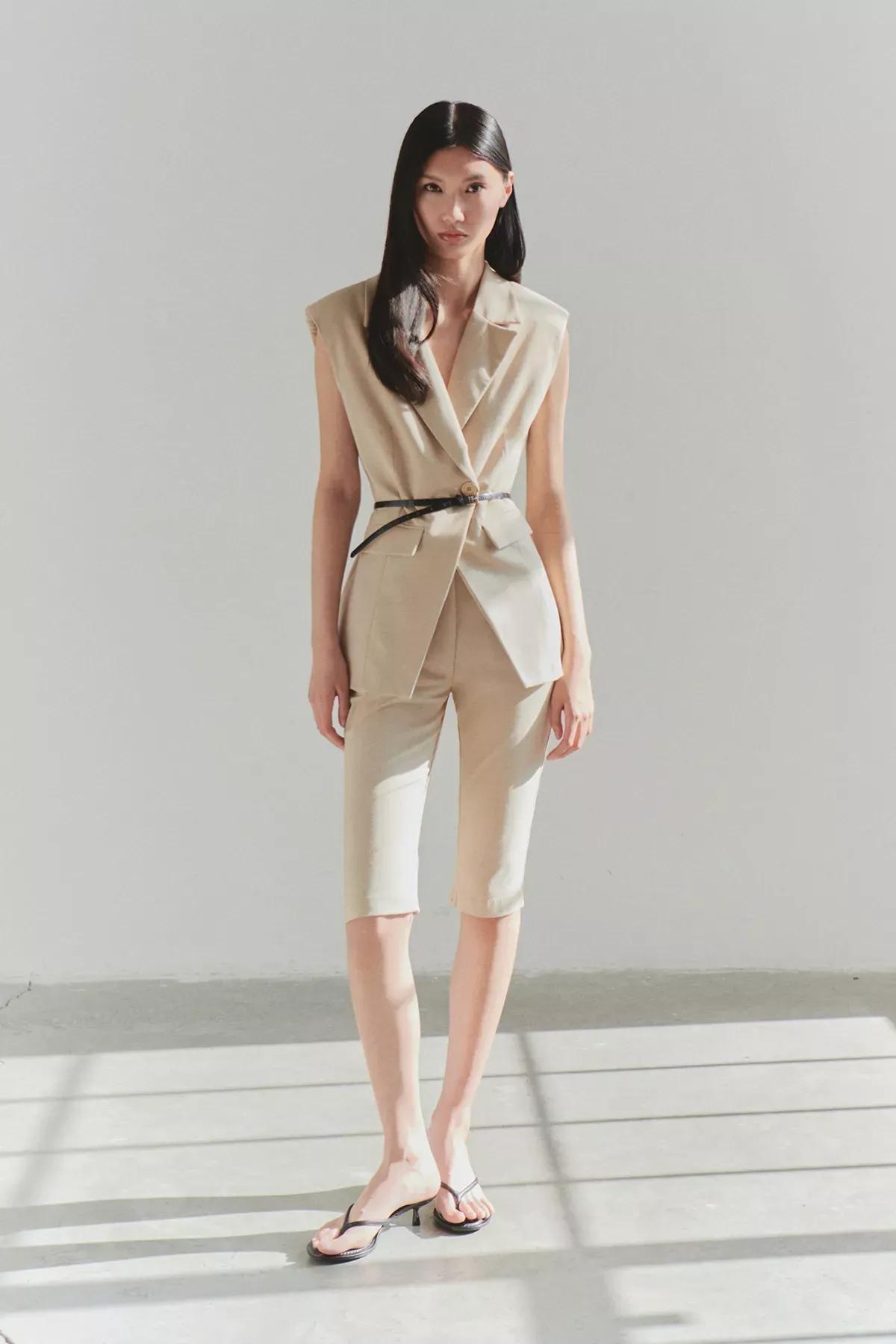 Light Beige Blazer Single Breasted, , large image number 3