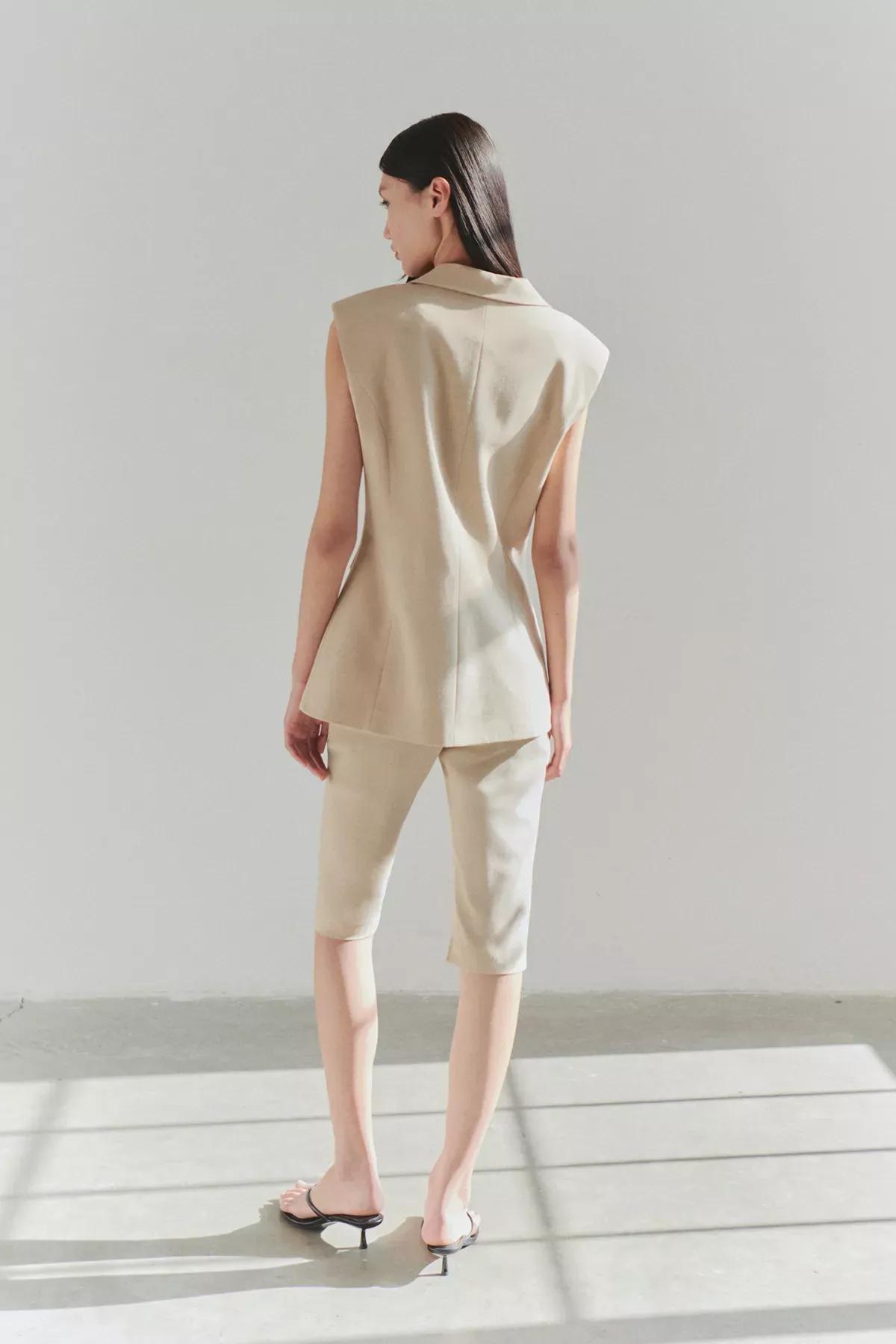 Light Beige Blazer Single Breasted, , large image number 4