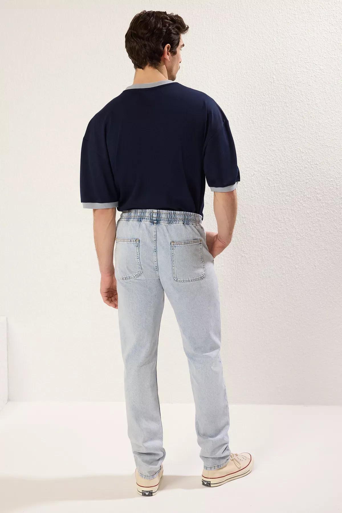 Blue Regular Thin Fabric Jeans, , large image number 4