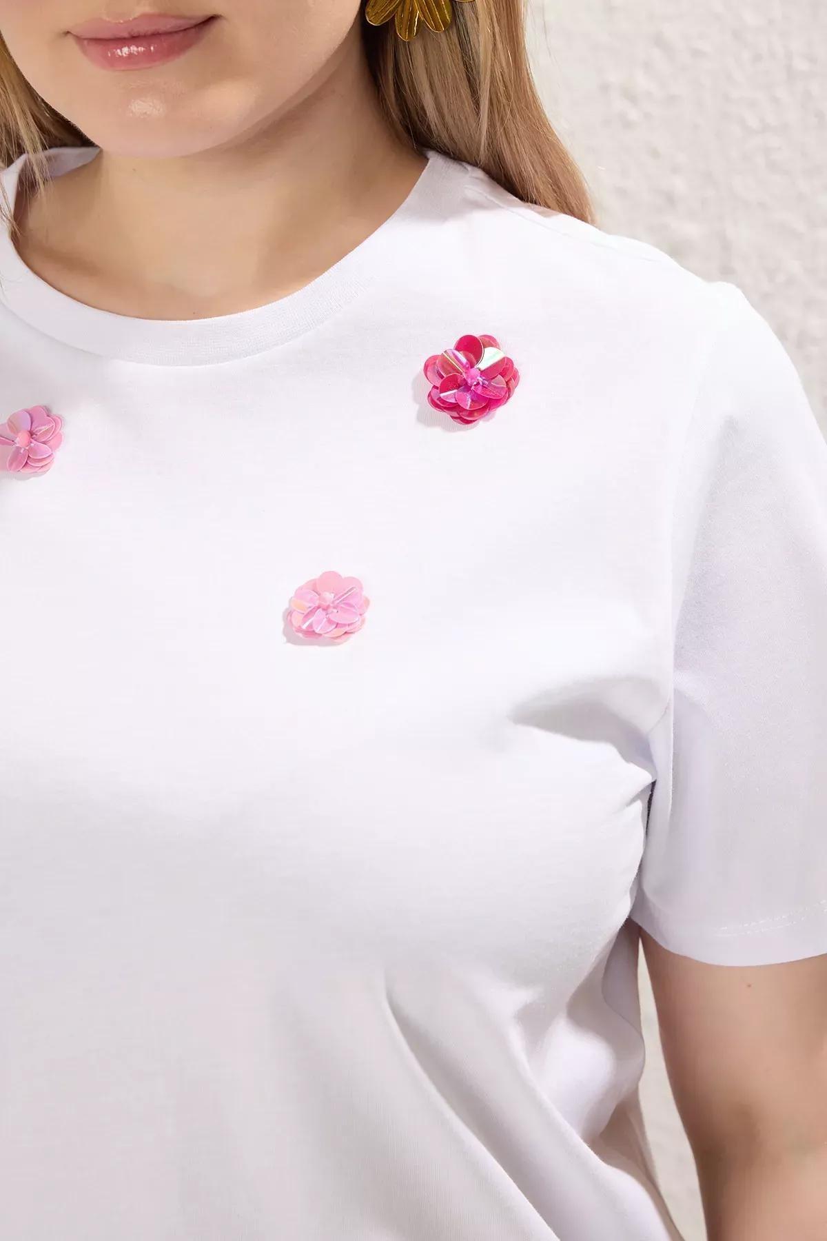 White Knitted Plus-Size T-Shirt, , large image number 2