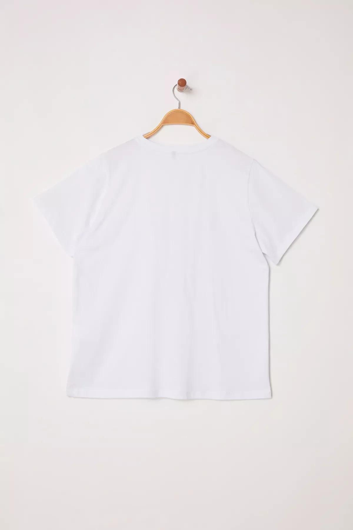 White Knitted Plus-Size T-Shirt, , large image number 5