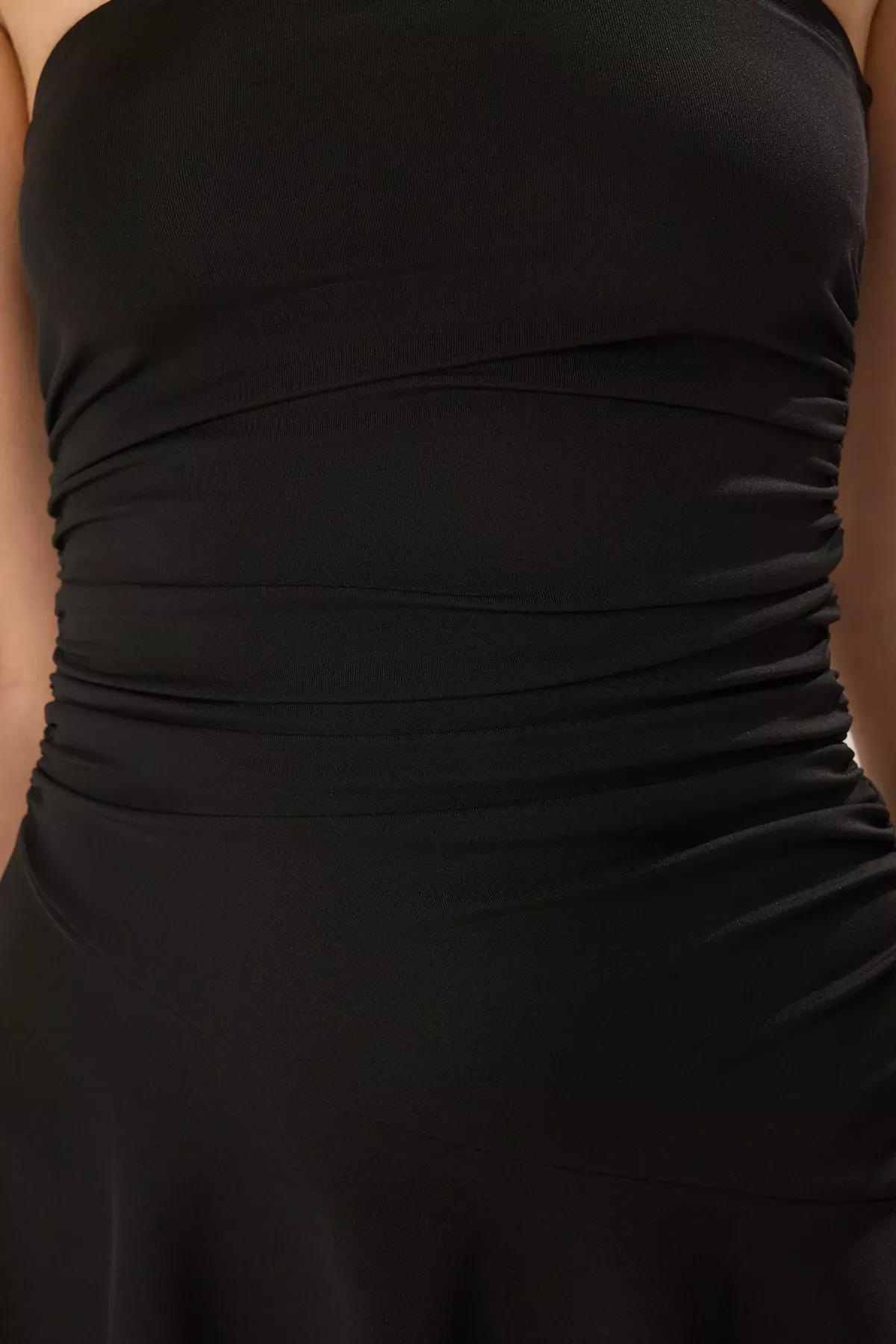 Ruffle Strapless Party Mini Dress, BLACK, large image number 2