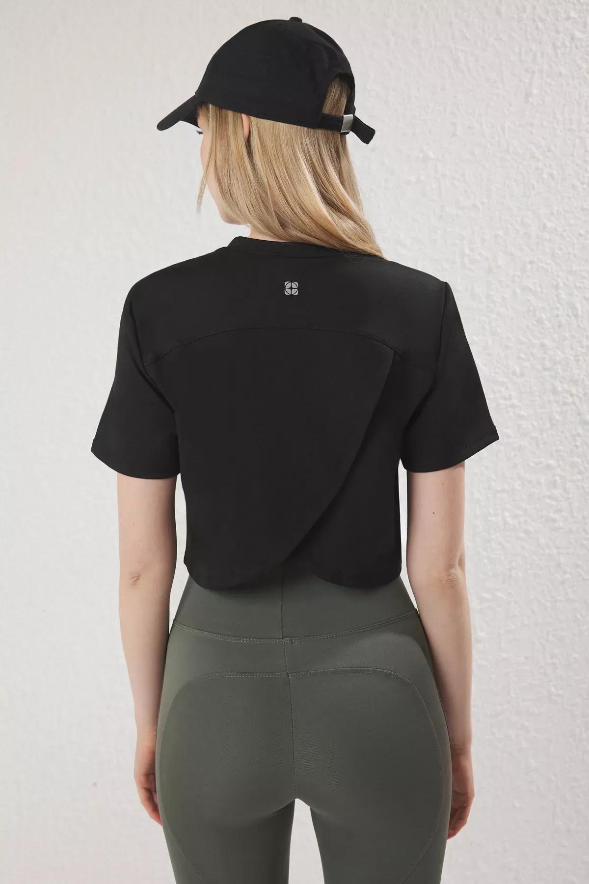 Black Diver Fabric Double Breasted T-Shirt, BLACK, large image number 3