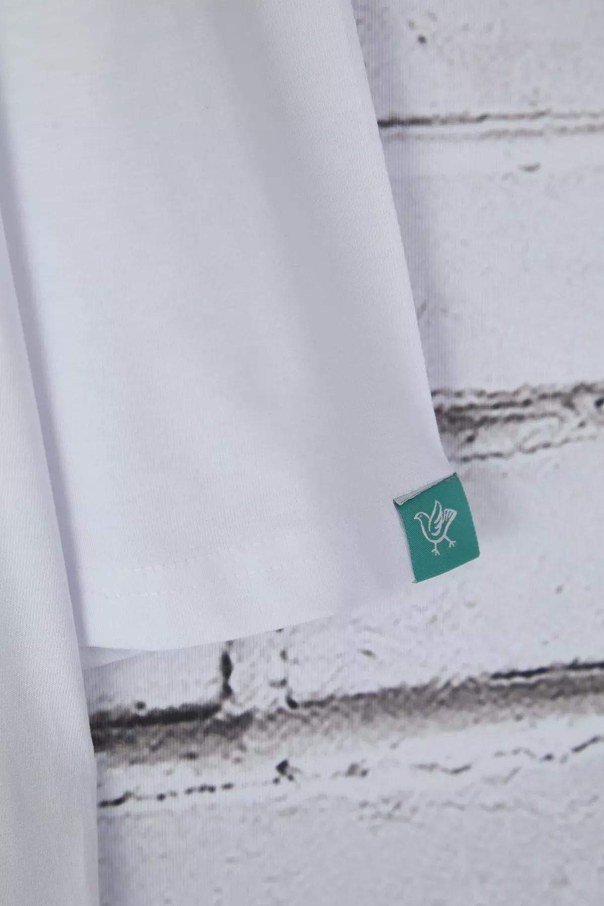 White Plus-Size Oversized Cotton Labelled T-Shirt, White, large image number 1