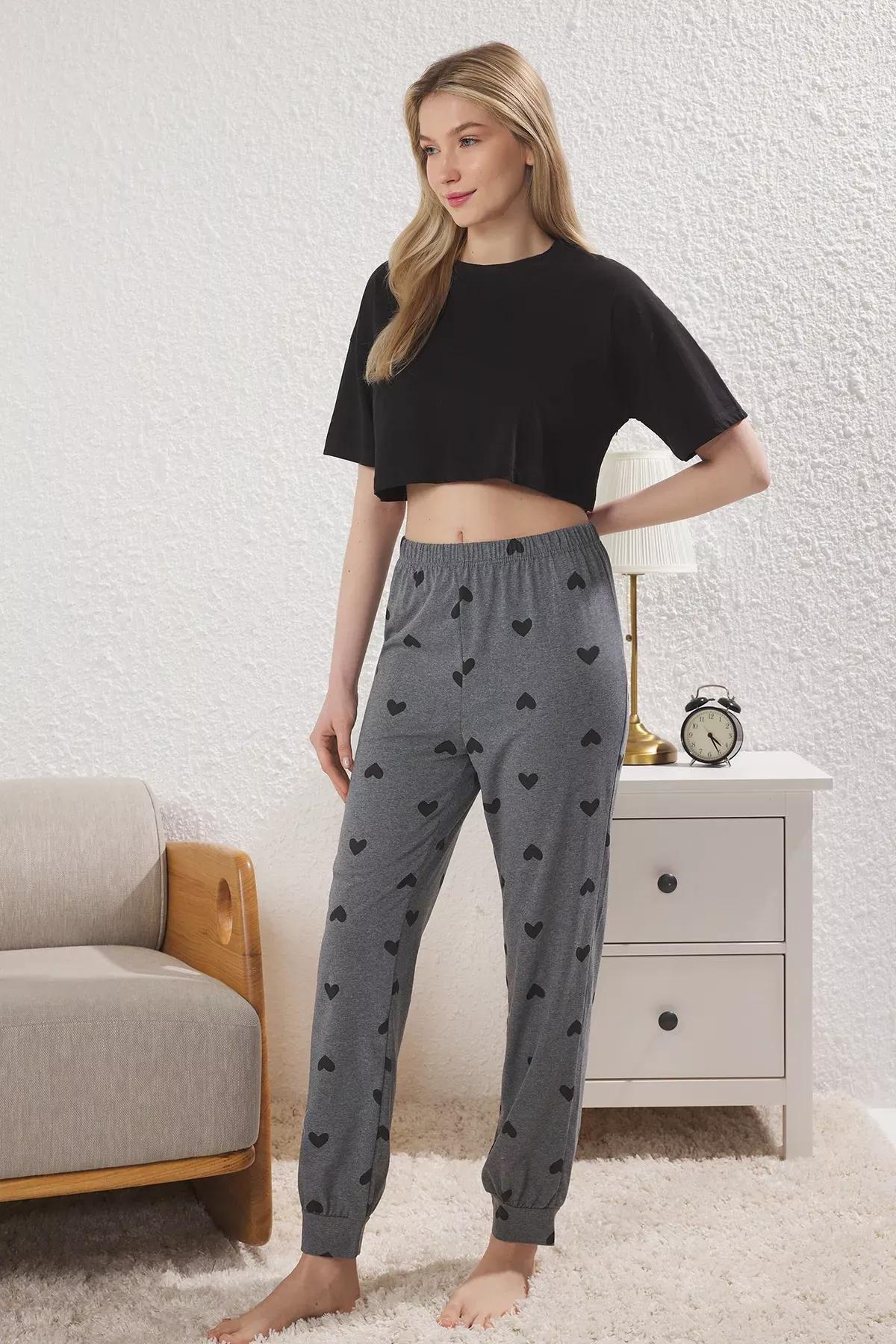 Grey-Multi 2-Pack Heart Pajama Bottoms (2 pcs), , large image number 1