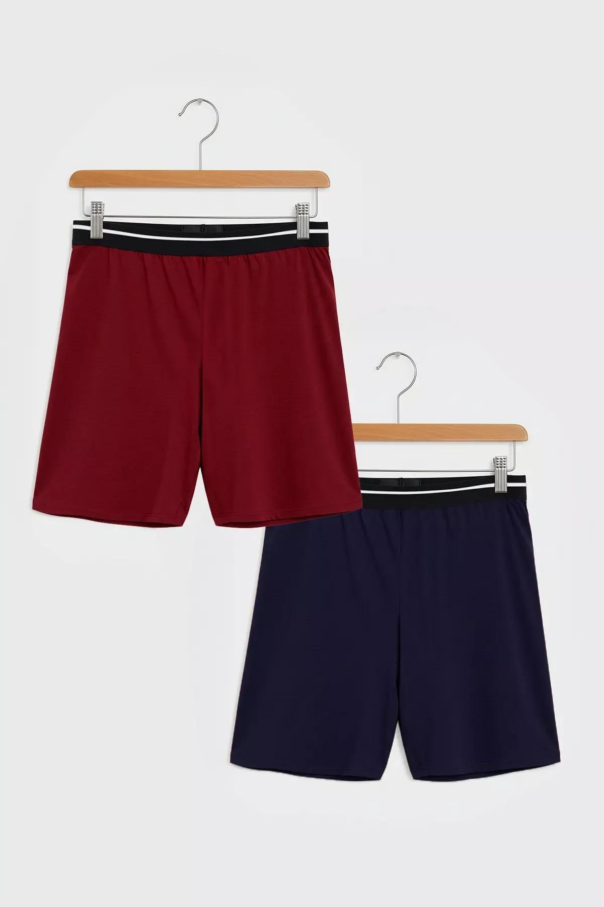 Navy Red Knitted Shorts, set of 2, C101_1553, large image number 2