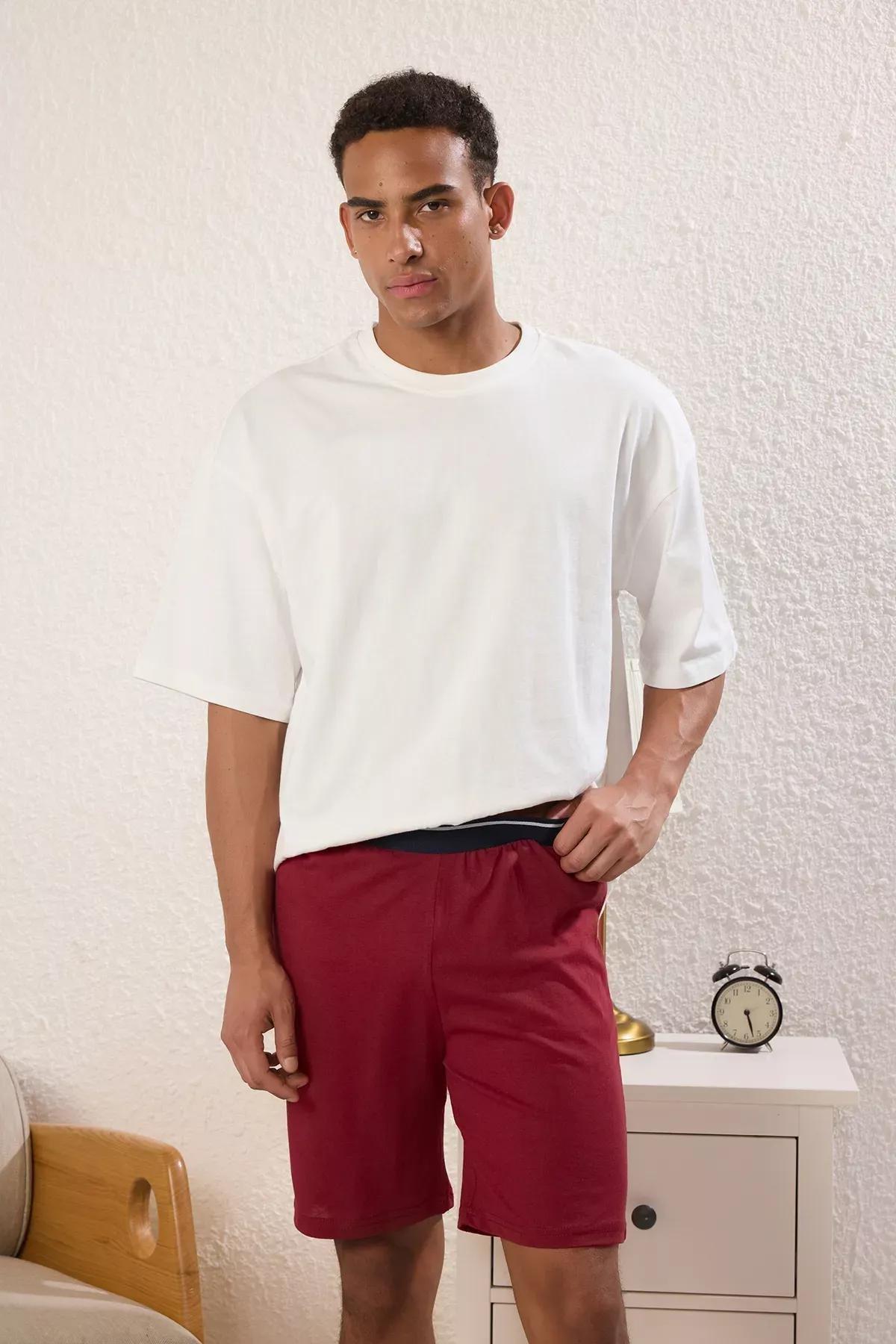 Navy Red Knitted Shorts, set of 2, C101_1553, large image number 3