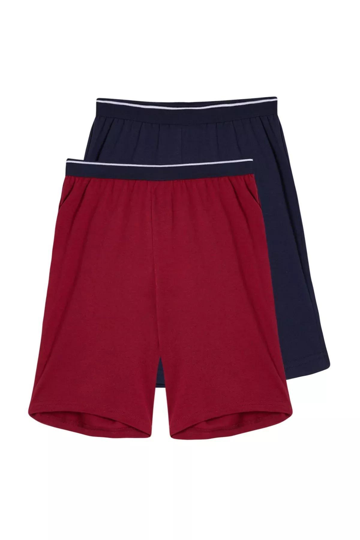 Navy Red Knitted Shorts, set of 2, C101_1553, large image number 4