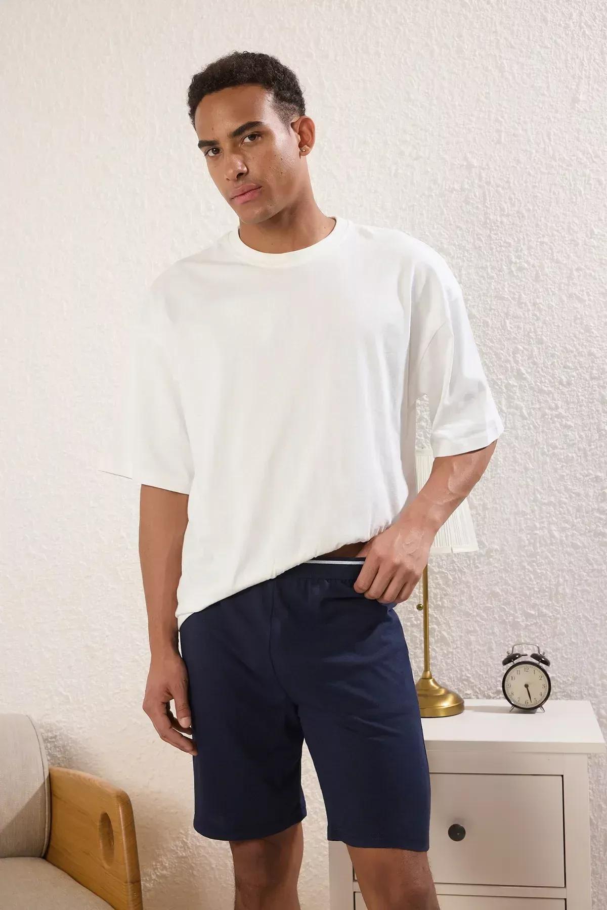 Navy Red Knitted Shorts, set of 2, C101_1553, large image number 8