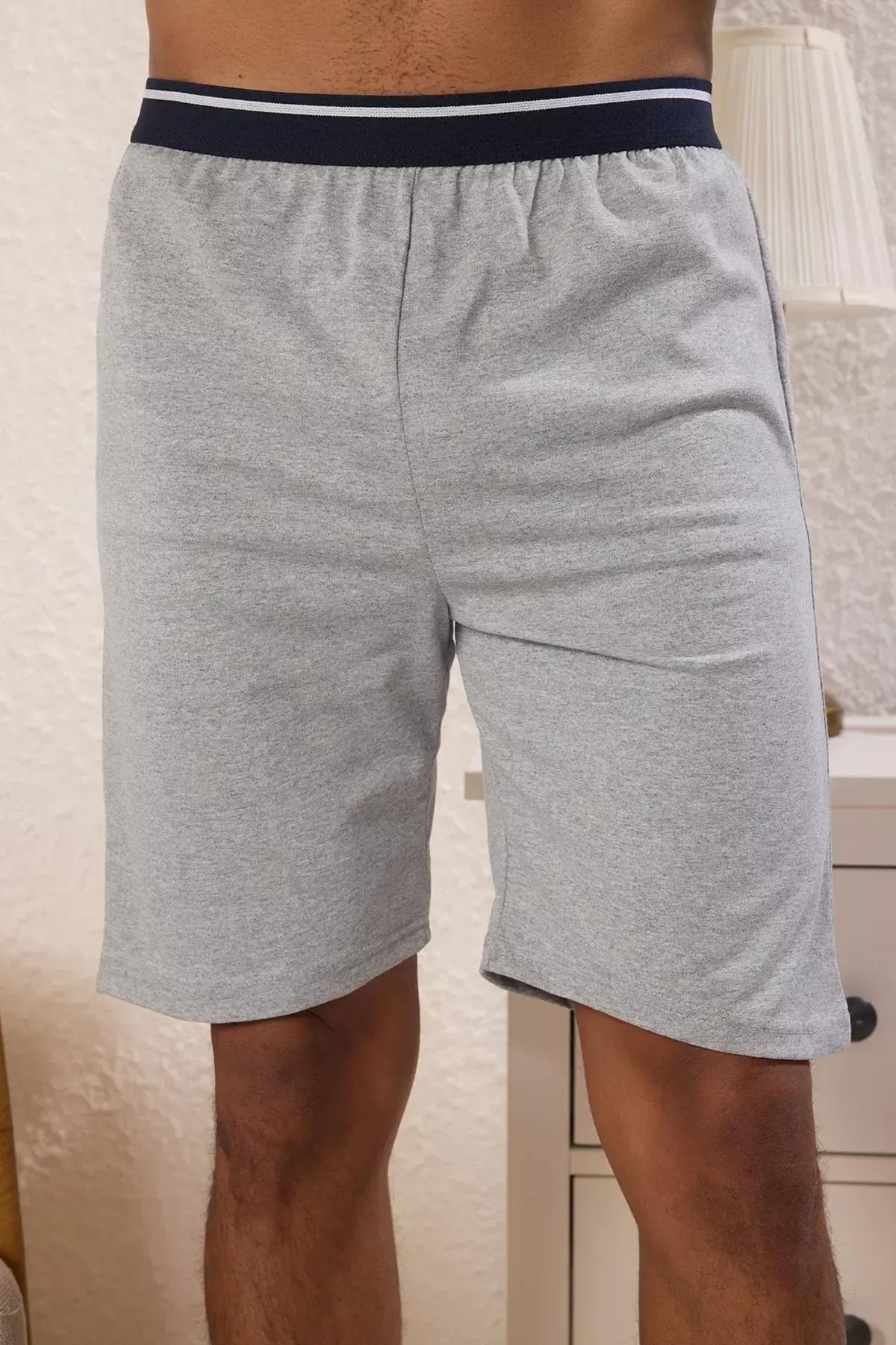 Navy-Grey 2-Pack Knitted Shorts,set of 2, Navy Blue-Grey, large image number 5