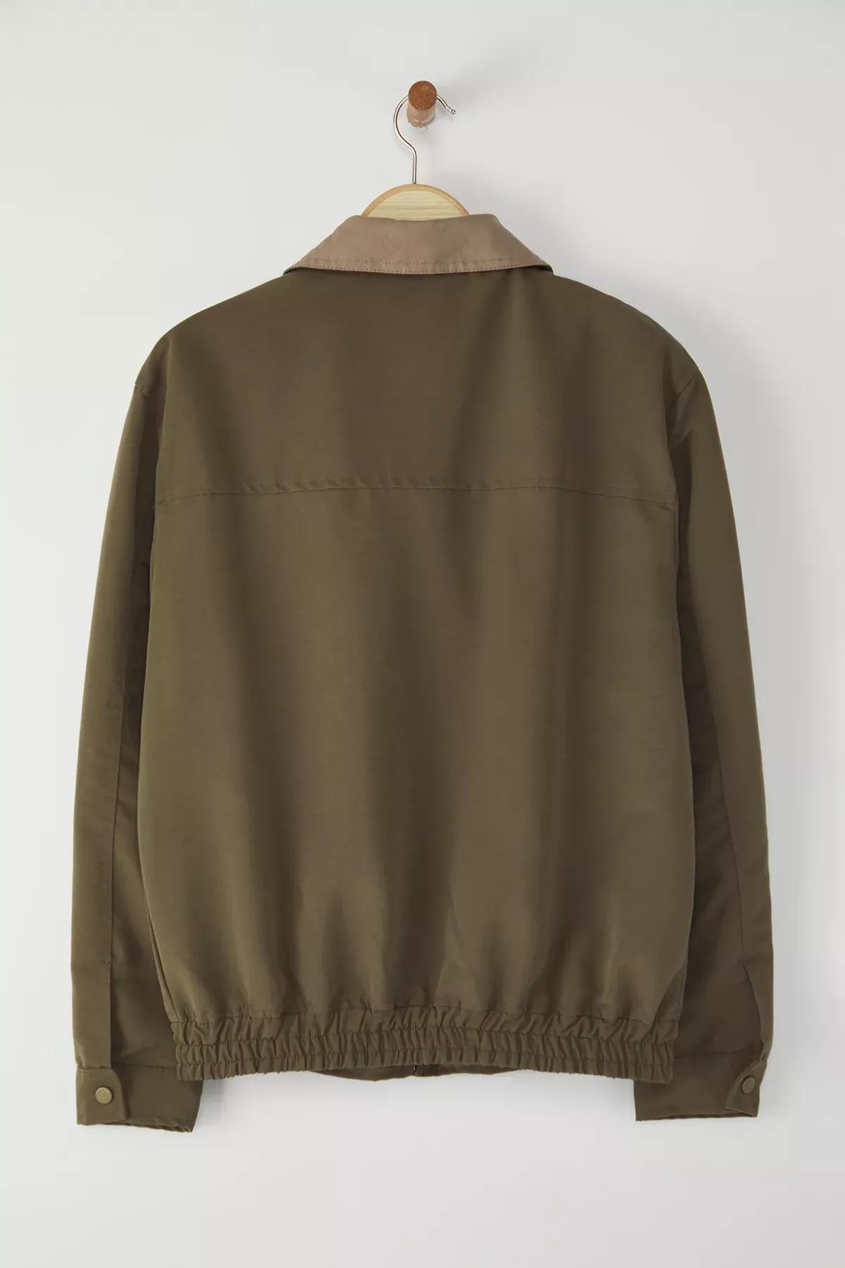 Green Regular Fit Collar Seasonal Jacket, , large image number 6