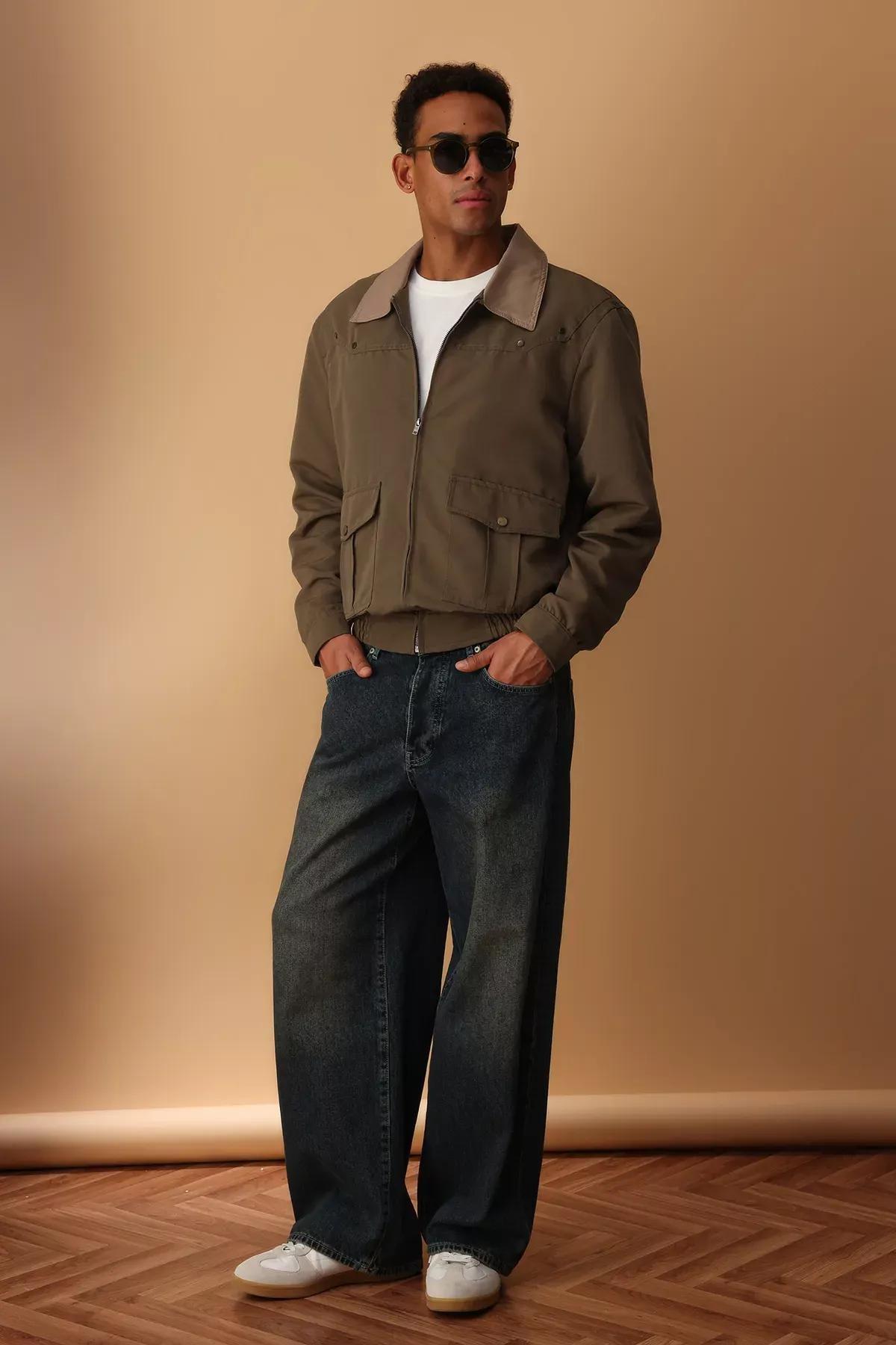 Green Regular Fit Collar Seasonal Jacket, , large image number 7