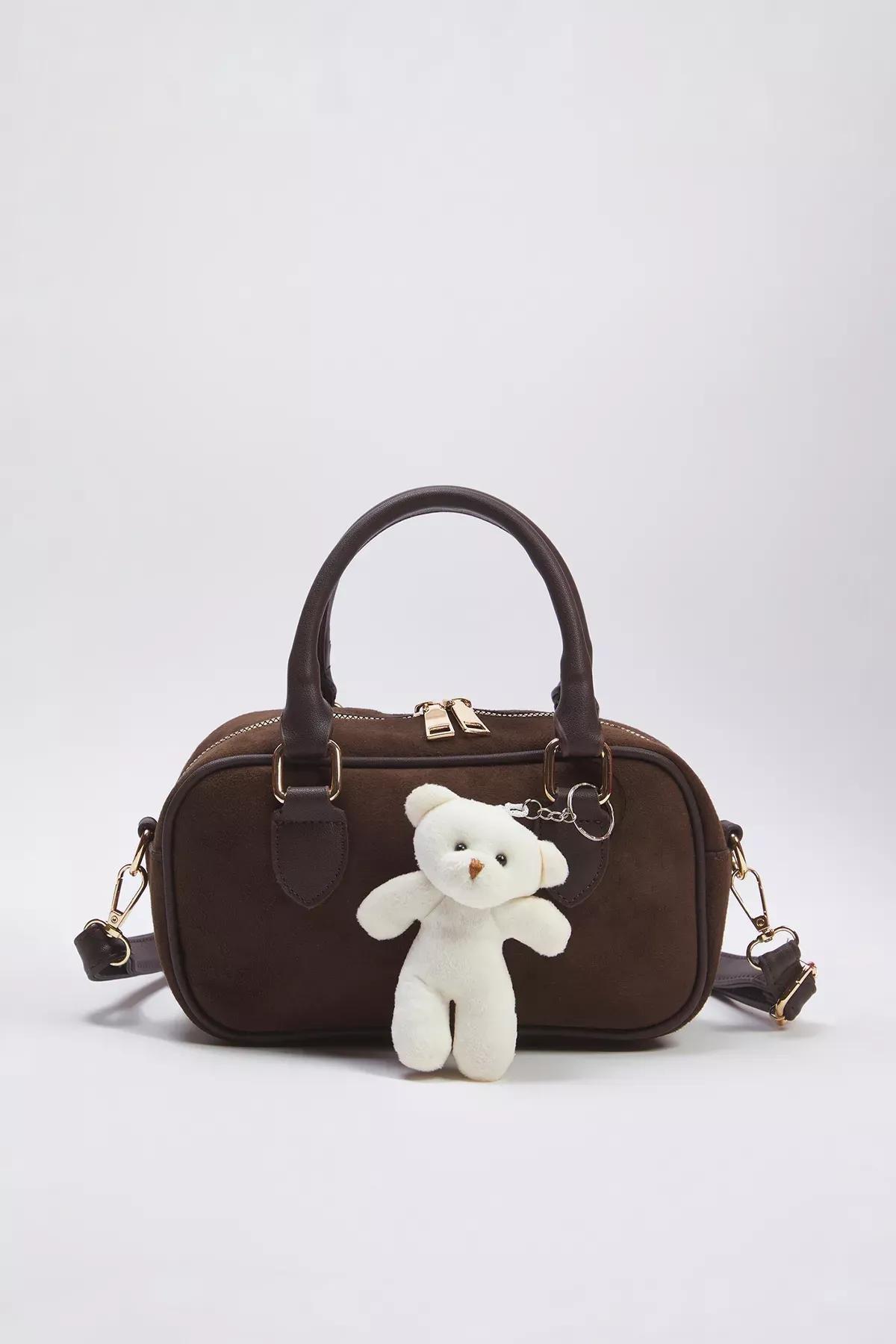 Brown Teddy Bear Bag, Dark brown, large image number 3