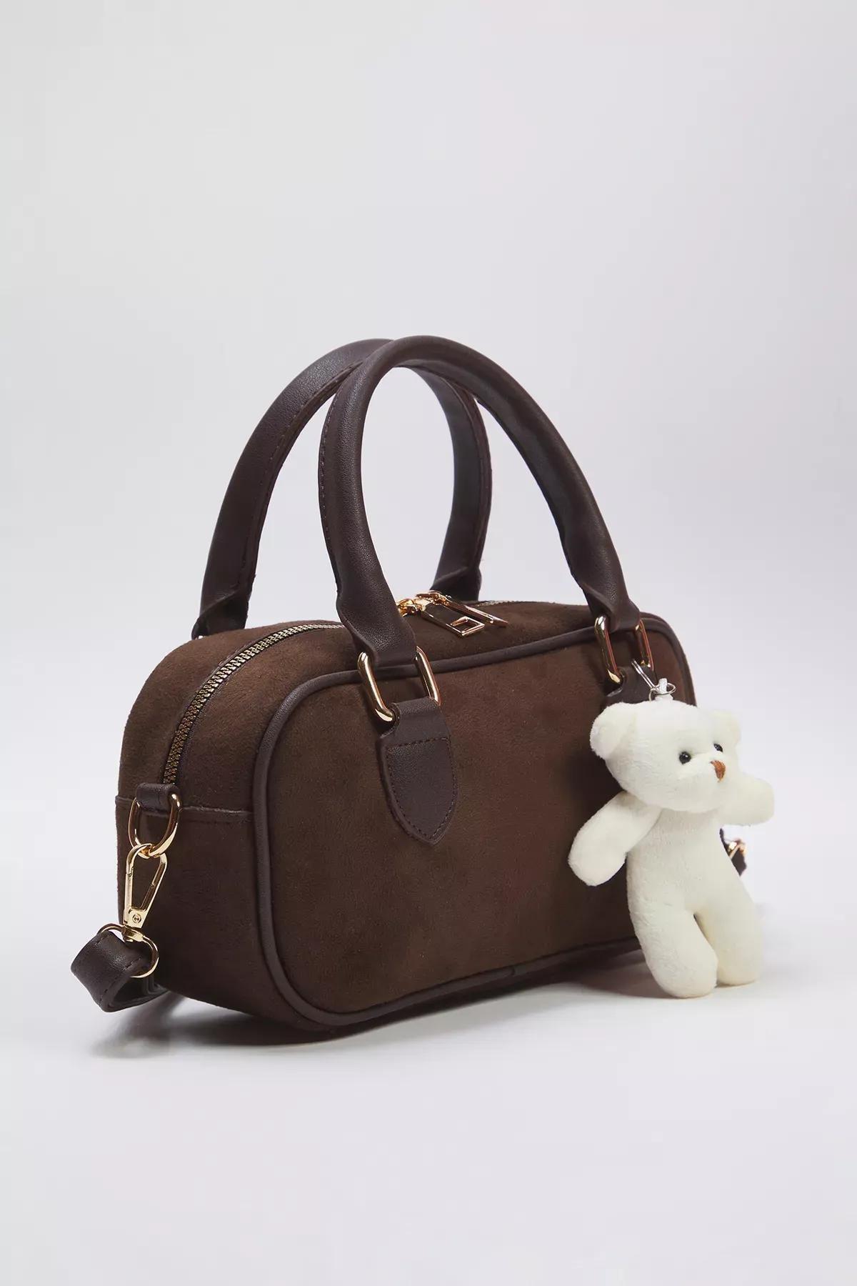 Brown Teddy Bear Bag, Dark brown, large image number 4