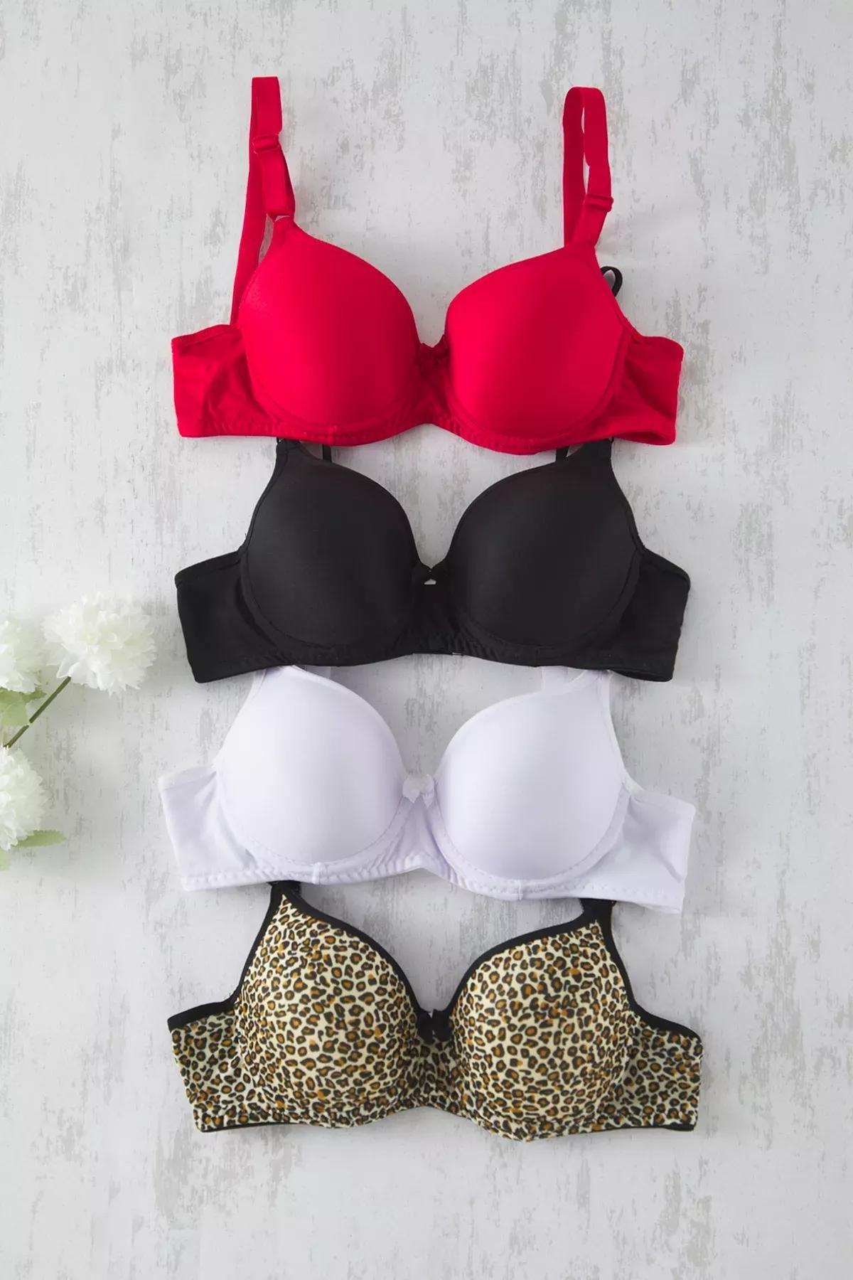 Red Knit Bra,set of 3, , large image number 0